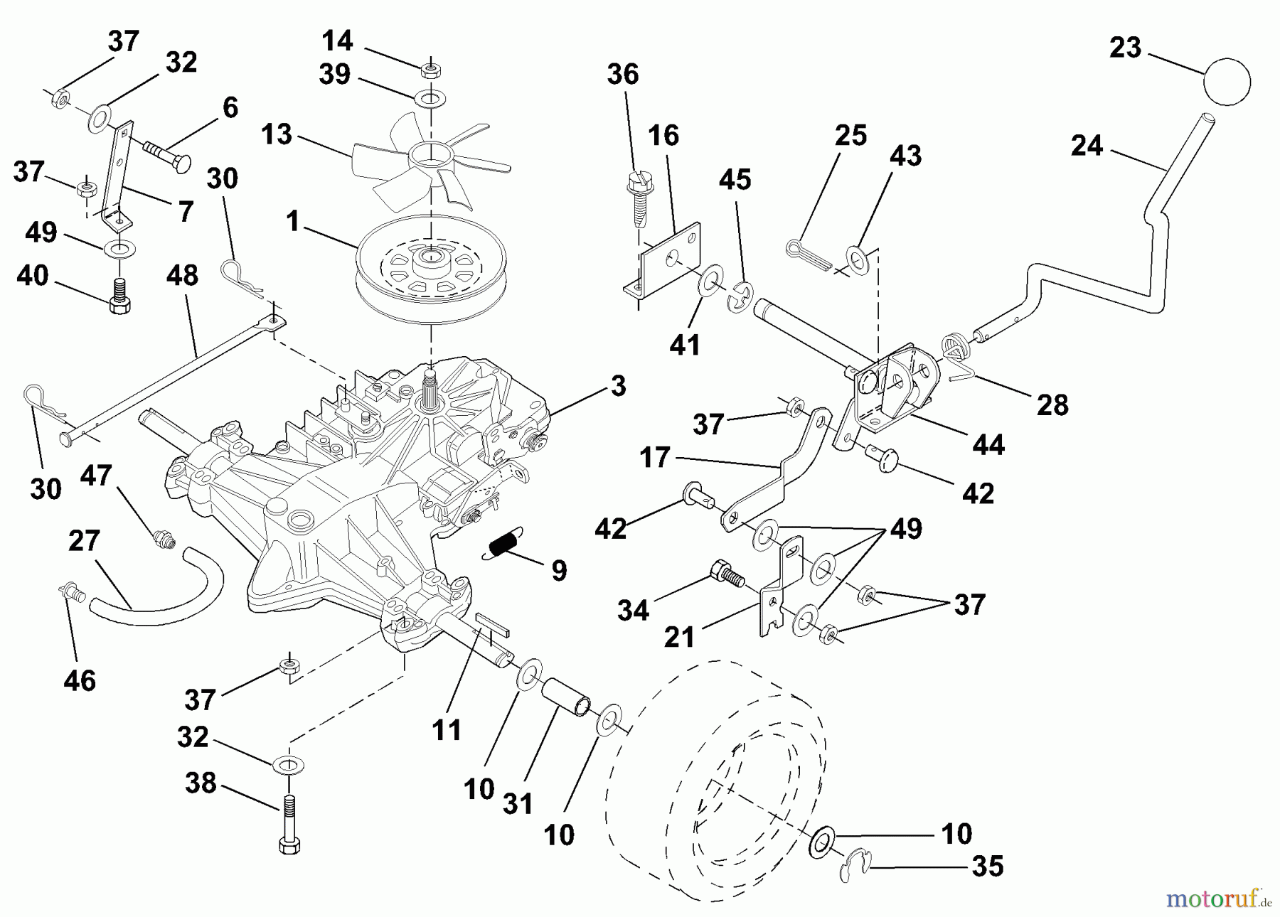  Husqvarna Rasen und Garten Traktoren LRH 125 (954001222D) - Husqvarna Lawn Tractor (1995-07 & After) Transaxle