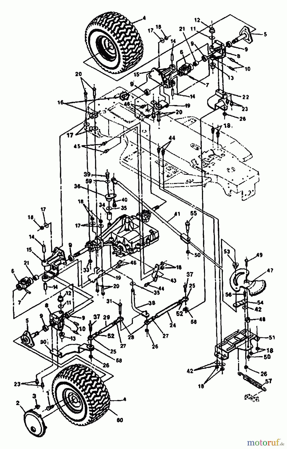  Husqvarna Rasen und Garten Traktoren LT 100014 - Husqvarna Lawn Tractor (1991-03 & After) Tire And Transaxle Assembly