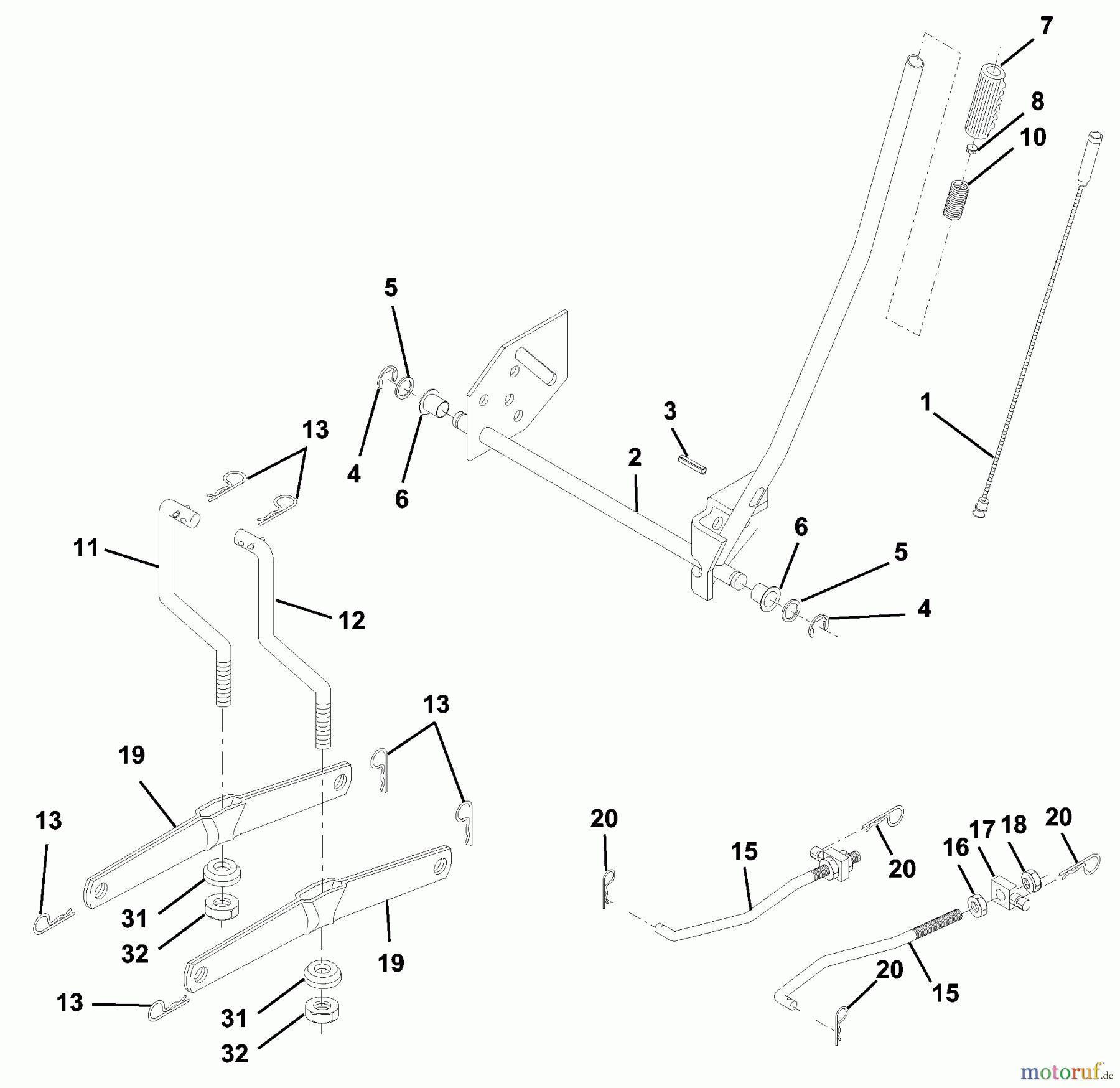  Husqvarna Rasen und Garten Traktoren LT 120 (954140002A) - Husqvarna Lawn Tractor (1996-12 & After) Mower Lift