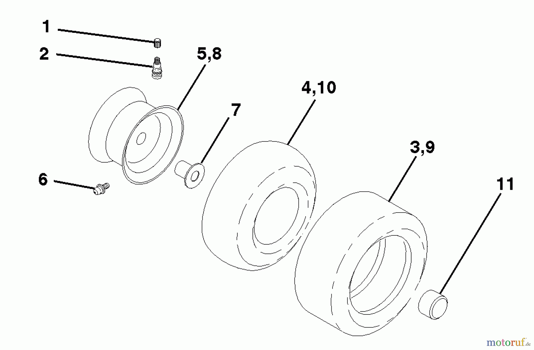  Husqvarna Rasen und Garten Traktoren LT 120 (954140047) (HCLT120A) - Husqvarna Lawn Tractor (1998-01 & After) Wheels & Tires