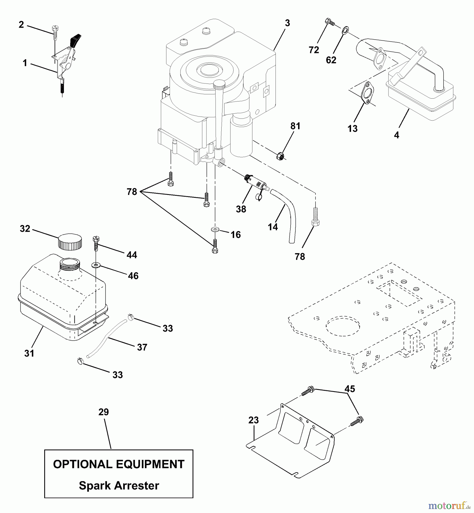  Husqvarna Rasen und Garten Traktoren LT 1238B (954567024) - Husqvarna Lawn Tractor (2001-03 & After) Engine