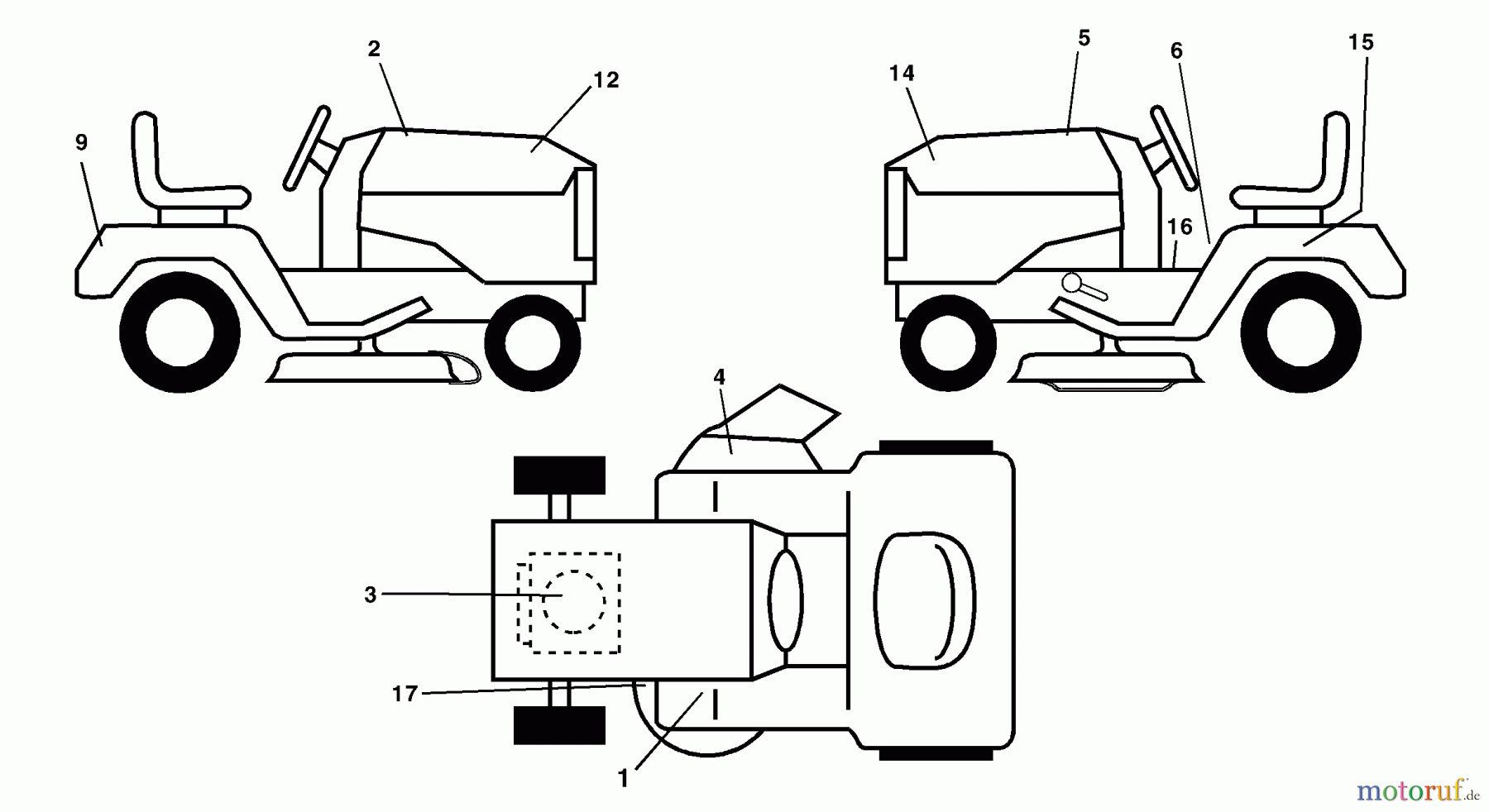  Husqvarna Rasen und Garten Traktoren LT 1238D (954567024) - Husqvarna Lawn Tractor (2002-02 & After) Decals