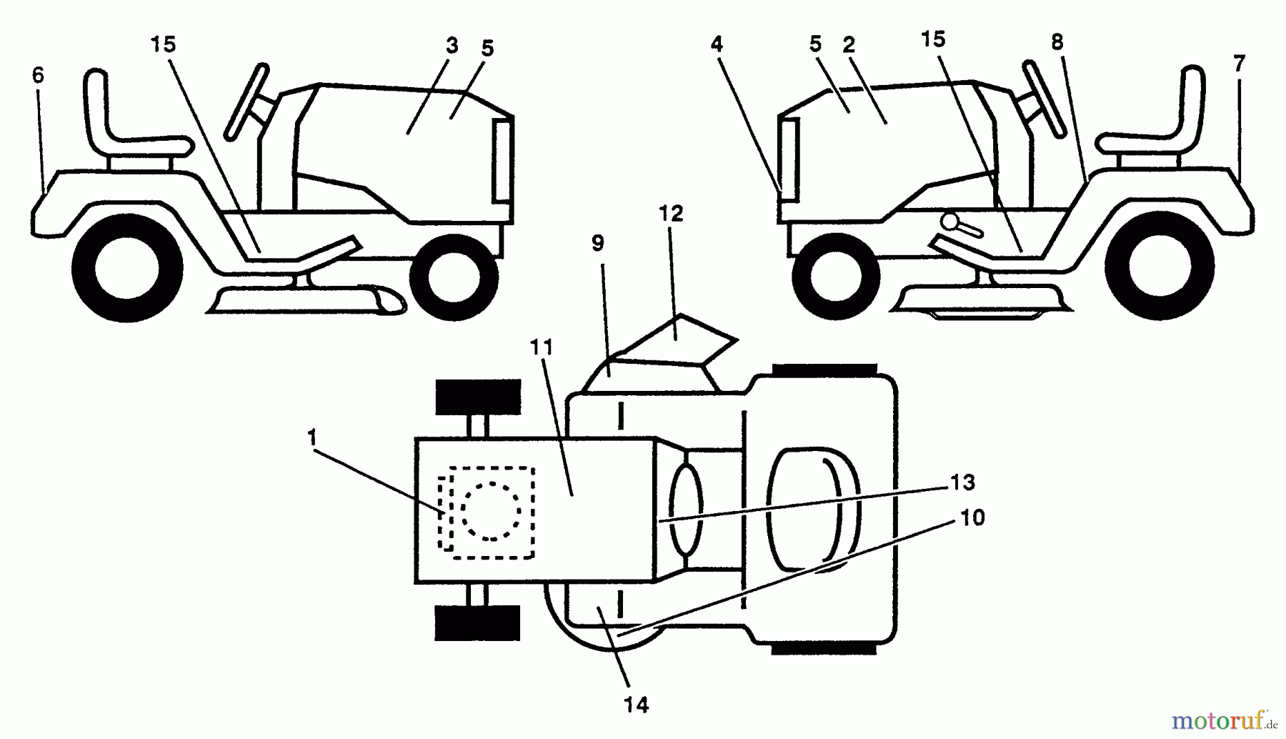  Husqvarna Rasen und Garten Traktoren LT 125 (954000332) (H12538D) - Husqvarna Lawn Tractor (1991-10 & After) Decals