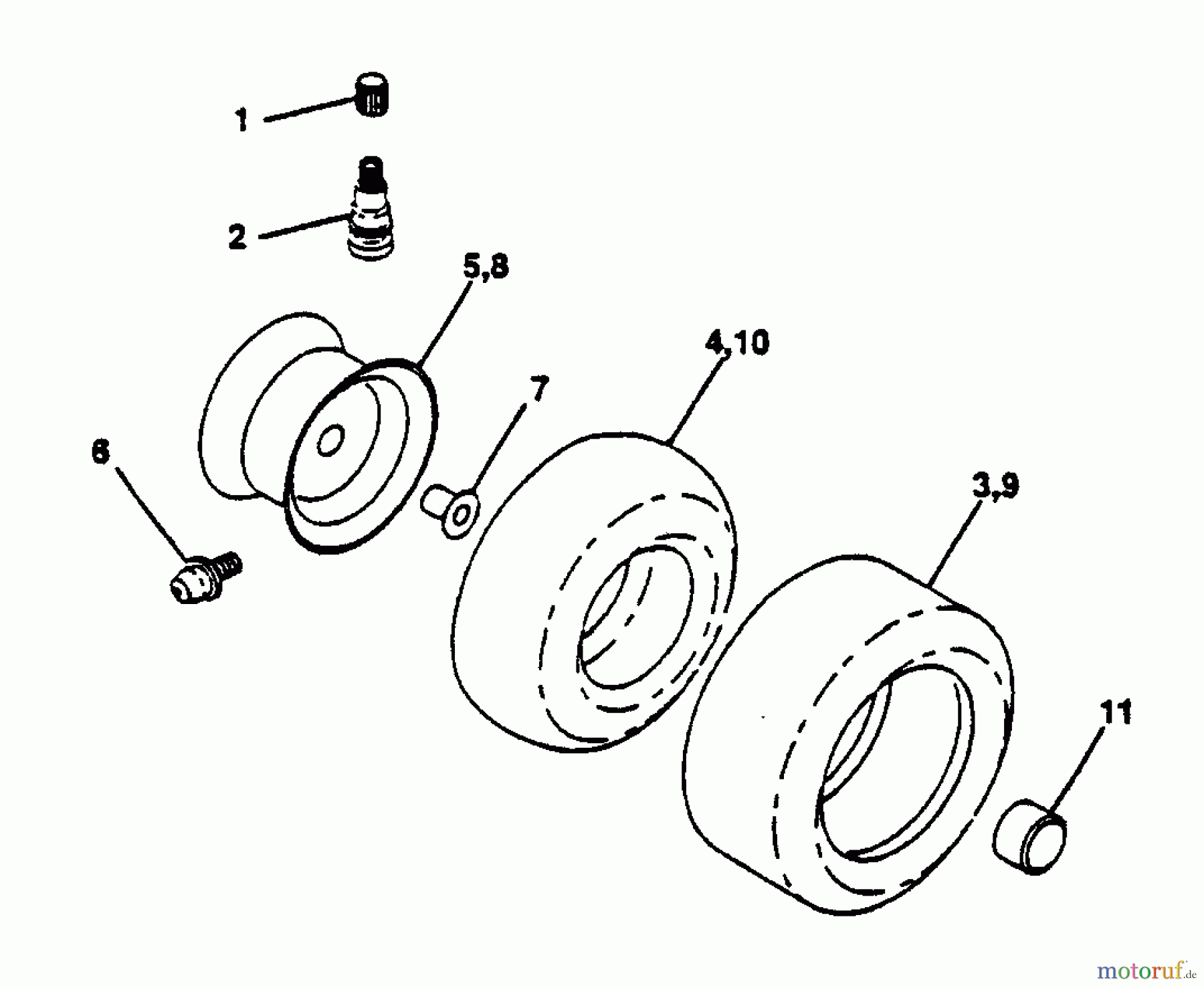  Husqvarna Rasen und Garten Traktoren LT 125 (954000772) (HC12542A) - Husqvarna Lawn Tractor (1994-01 & After) Wheels & Tires