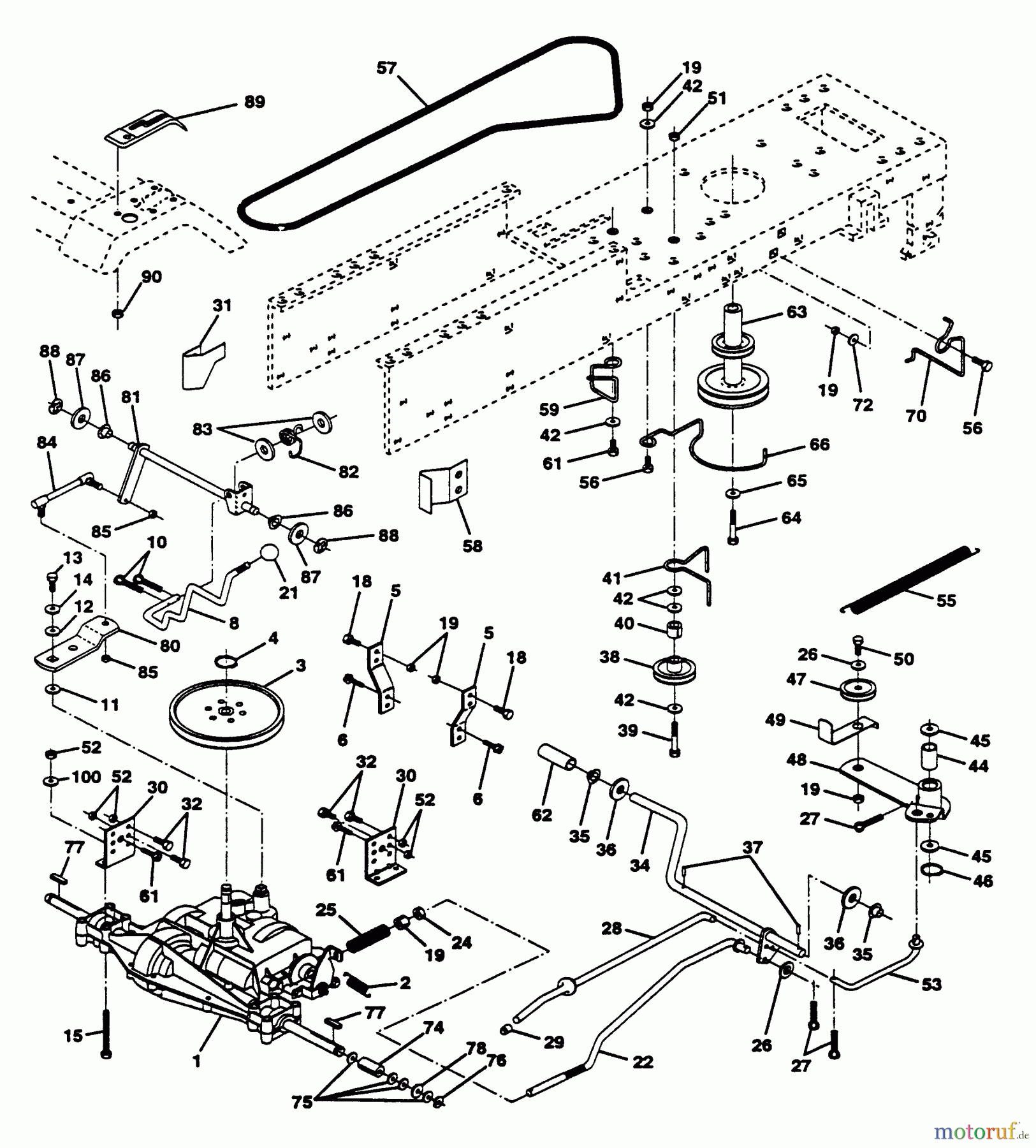  Husqvarna Rasen und Garten Traktoren LT 125 (954002711) (HC12542B) - Husqvarna Lawn Tractor (1995-01 to 1996-03) Drive