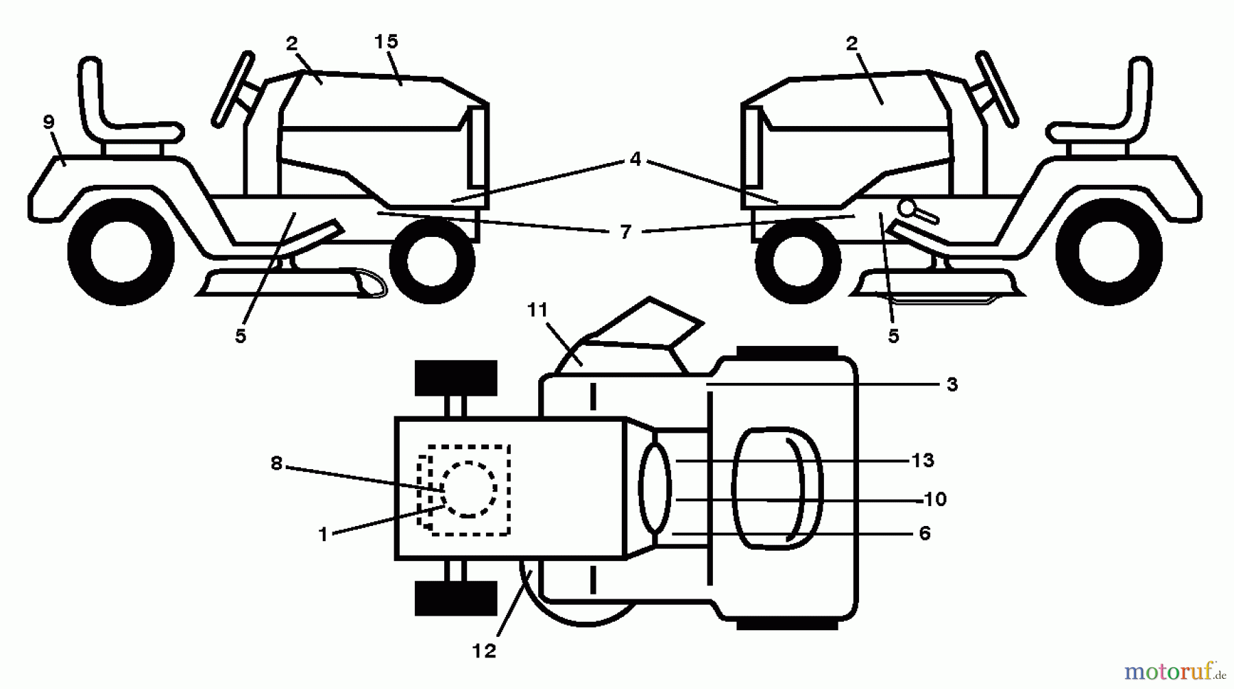  Husqvarna Rasen und Garten Traktoren LT 126 (96041020403) - Husqvarna Lawn Tractor (2013-04) DECALS