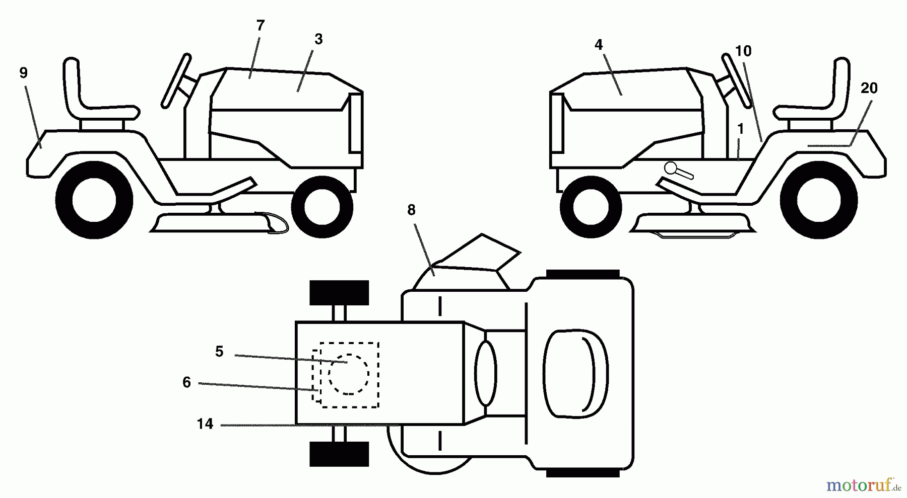  Husqvarna Rasen und Garten Traktoren LT 1538B (954569776) - Husqvarna Lawn Tractor (2002-11 & After) Decals