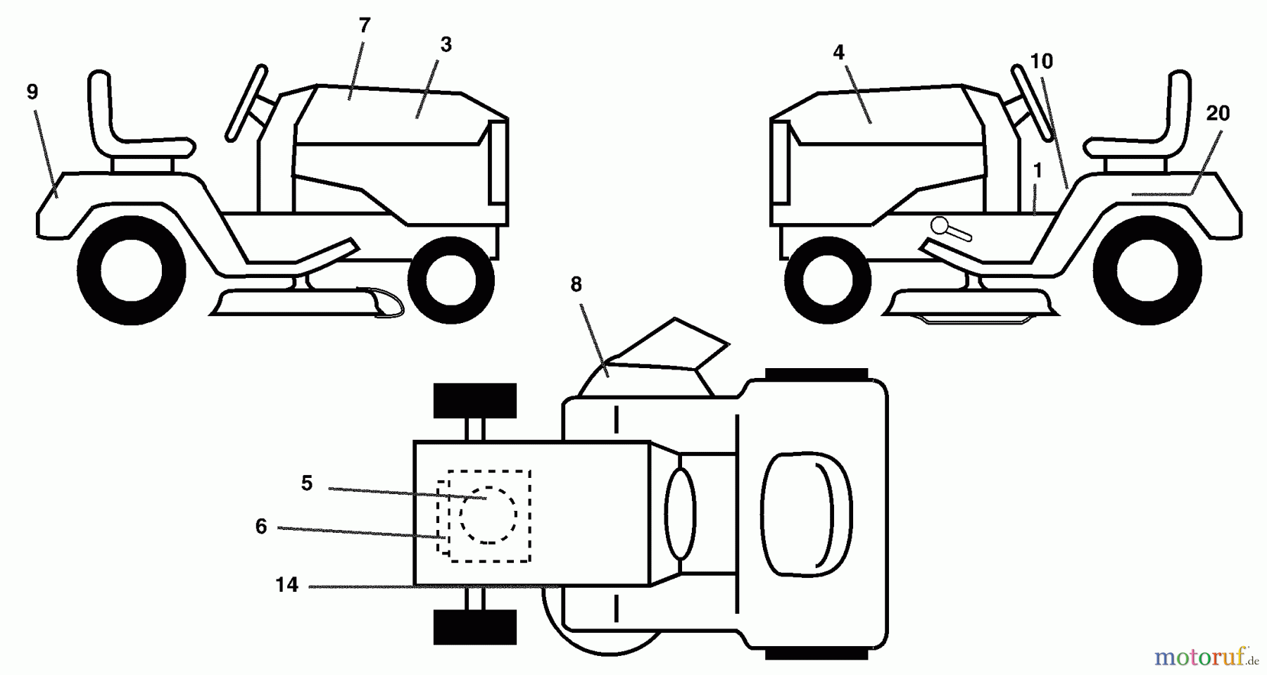  Husqvarna Rasen und Garten Traktoren LT 1538D (954569776) - Husqvarna Lawn Tractor (2003-01 & After) Decals