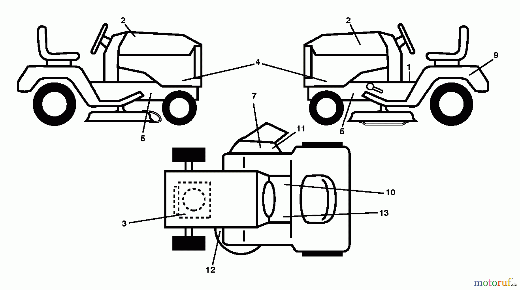  Husqvarna Rasen und Garten Traktoren LT 1597 (96041005010) - Husqvarna Lawn Tractor (2012-01 & After) DECALS