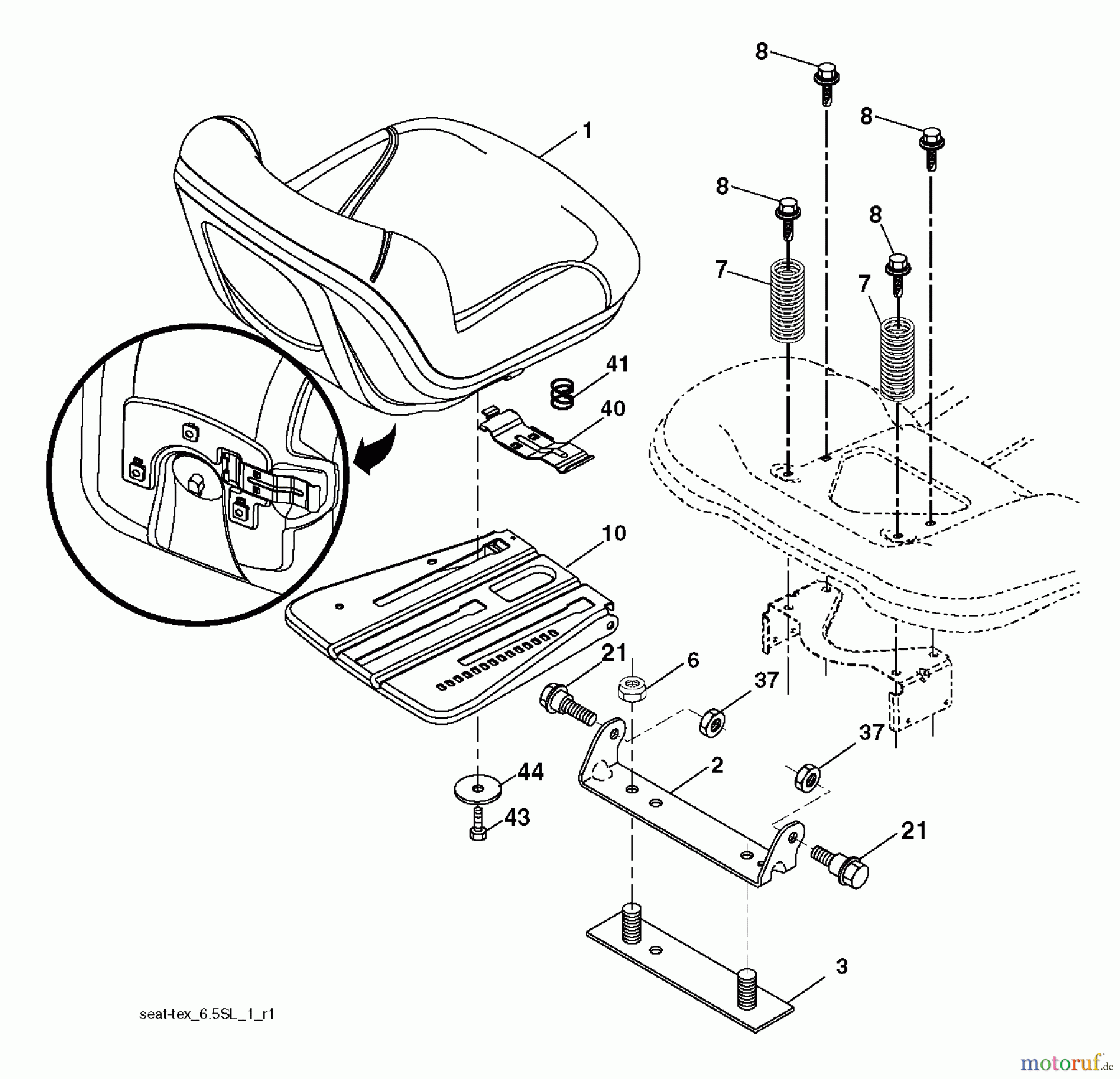  Husqvarna Rasen und Garten Traktoren LT 1597 (96041005009) - Husqvarna Lawn Tractor (2011-04 & After) SEAT