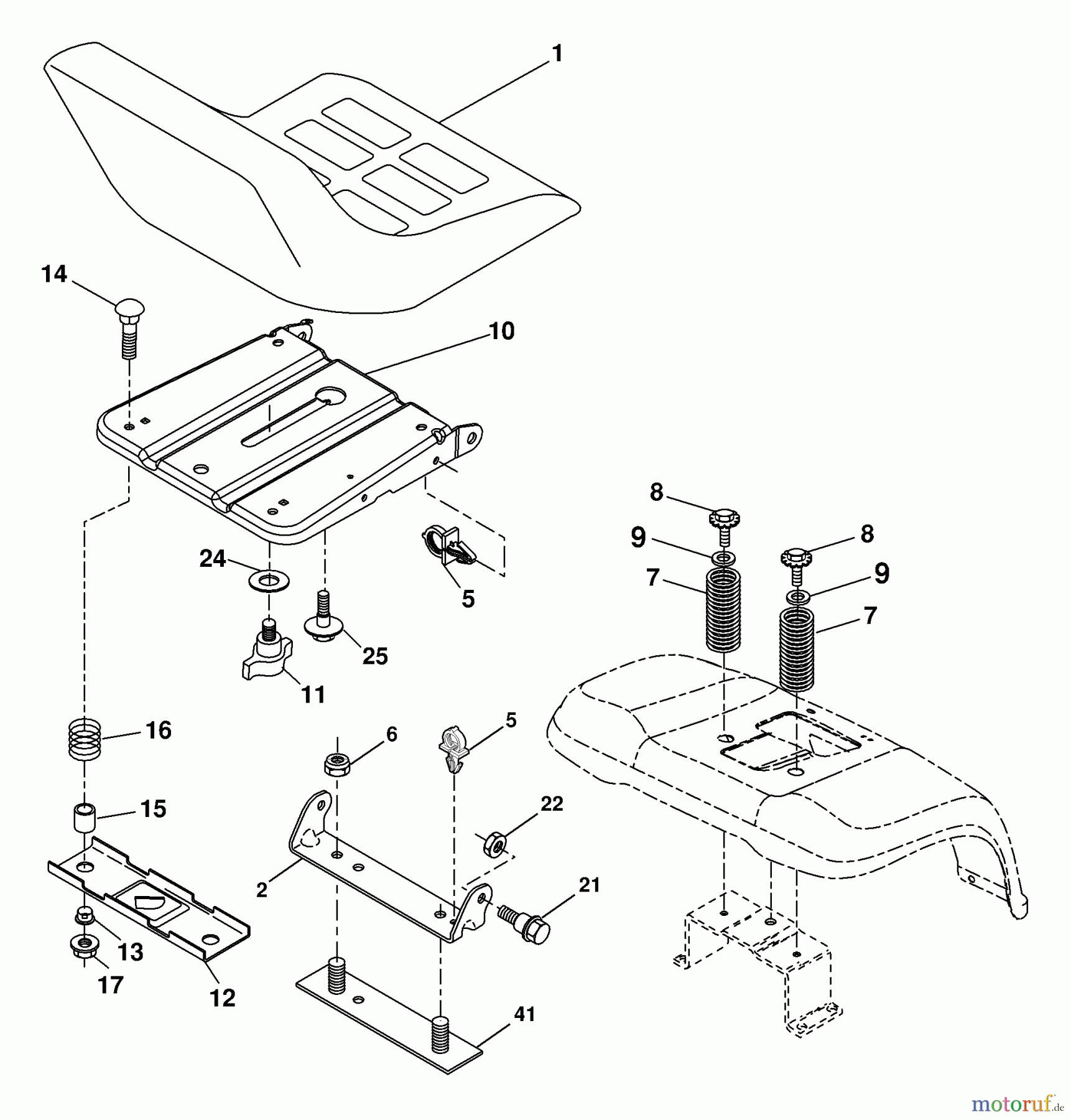  Husqvarna Rasen und Garten Traktoren LT 16542 (96013001900) - Husqvarna Lawn Tractor (2006-02 & After) Seat Assembly