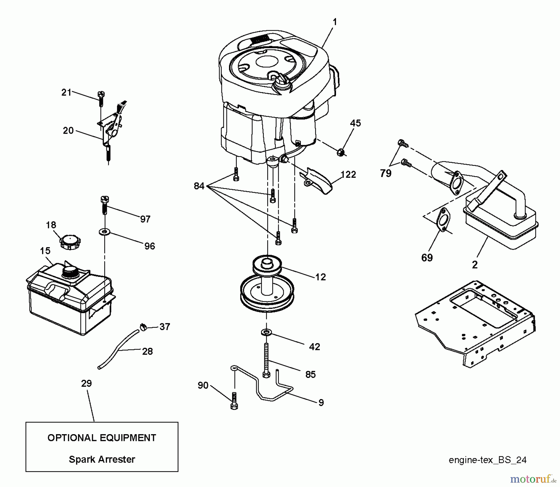  Husqvarna Rasen und Garten Traktoren LT 19538 (96041027500) - Husqvarna Lawn Tractor (2011-08 & After) ENGINE