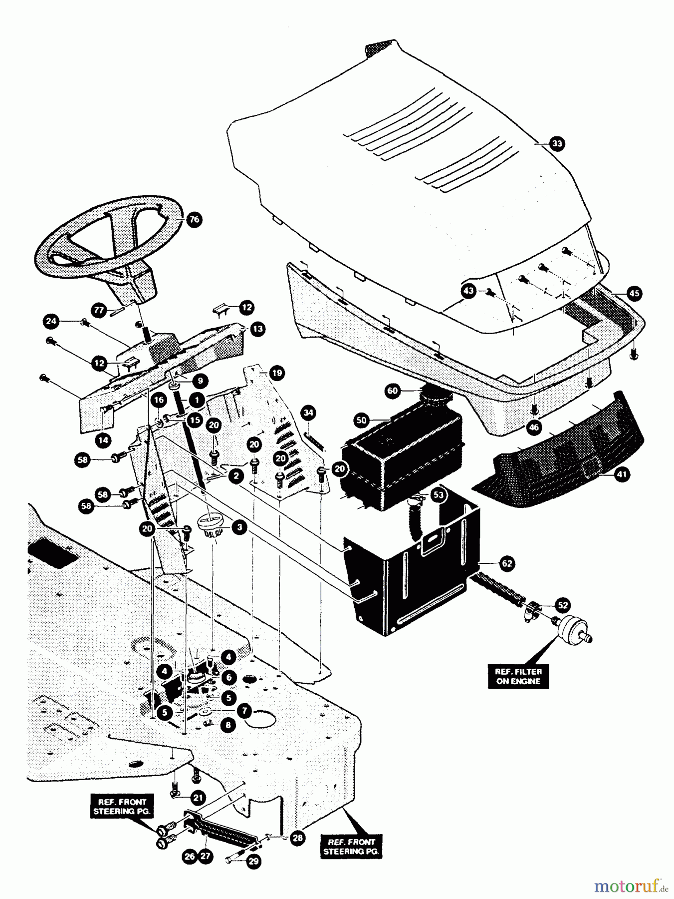  Husqvarna Rasen und Garten Traktoren LT 4140H (E4014-040) - Husqvarna Lawn Tractor (1994-01 & After) Hood