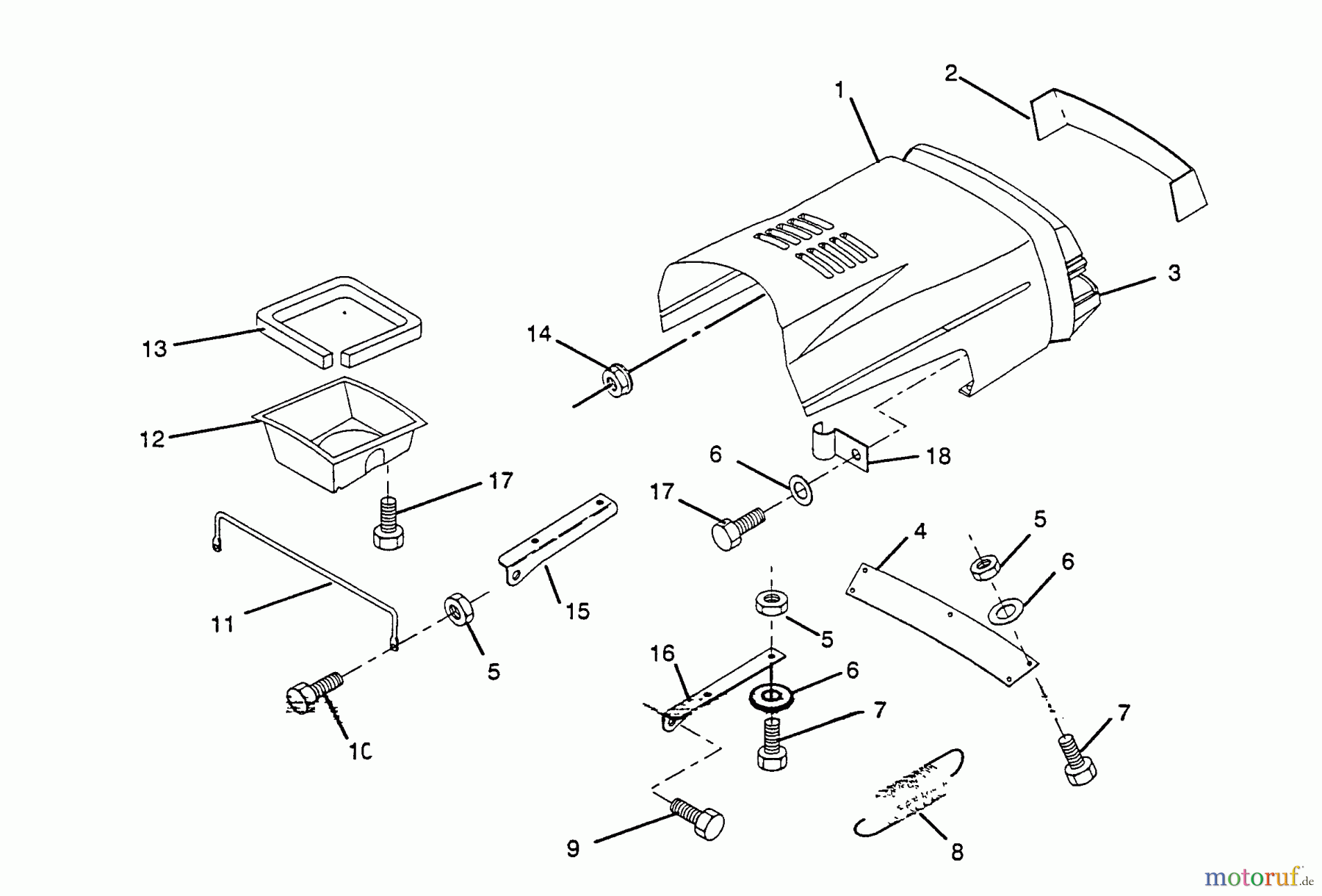  Husqvarna Rasen und Garten Traktoren LT 92012 (954000251) - Husqvarna Lawn Tractor (1993-01 & After) Hood