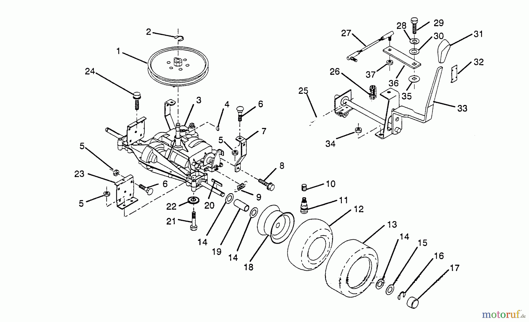  Husqvarna Rasen und Garten Traktoren LT 92012 (954000251) - Husqvarna Lawn Tractor (1993-01 & After) Transaxle