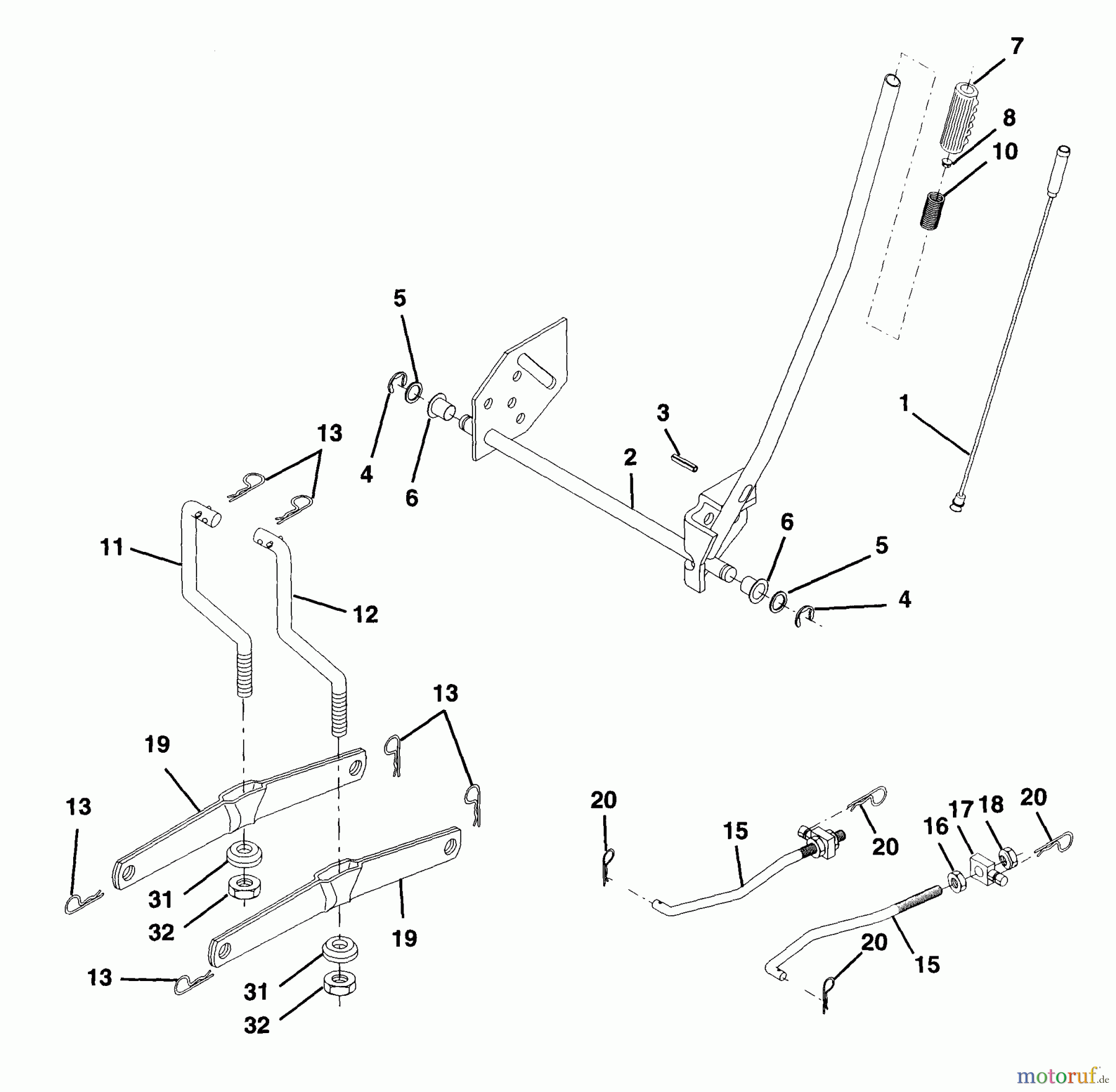  Husqvarna Rasen und Garten Traktoren LTH 120 (954140003A) - Husqvarna Lawn Tractor (1997-12 & After) Mower Lift