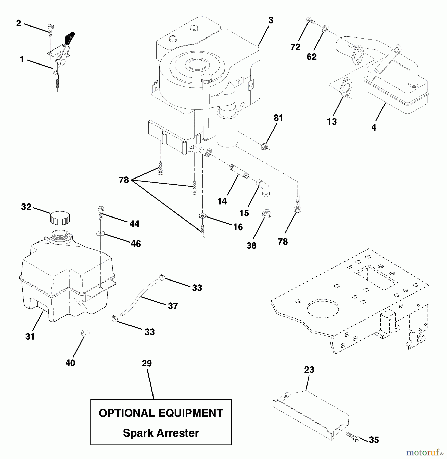  Husqvarna Rasen und Garten Traktoren LTH 120 (954140003C) - Husqvarna Lawn Tractor (1998-02 & After) Engine