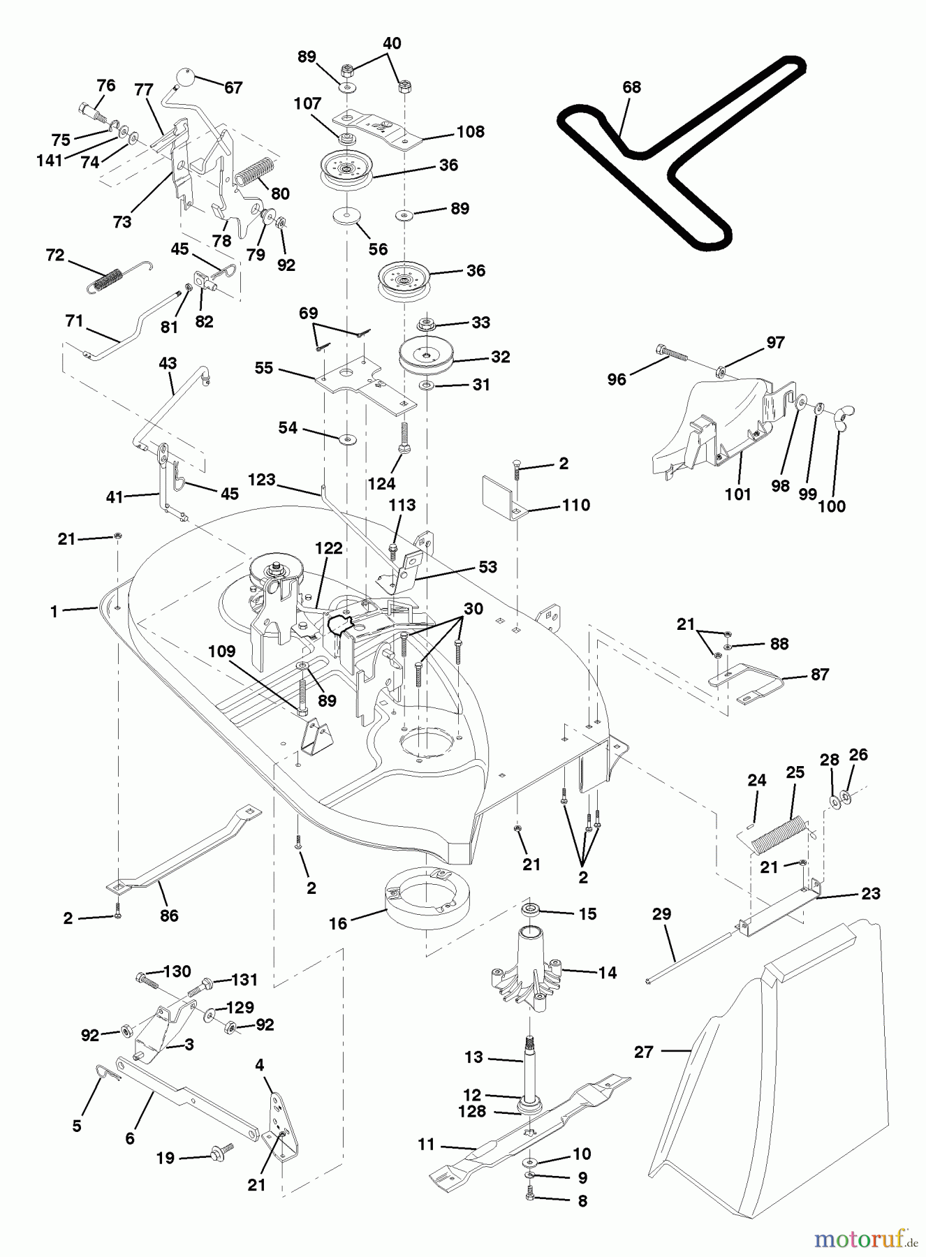Husqvarna Rasen und Garten Traktoren LTH 120 (954140003C) - Husqvarna Lawn Tractor (1998-02 & After) Mower Deck