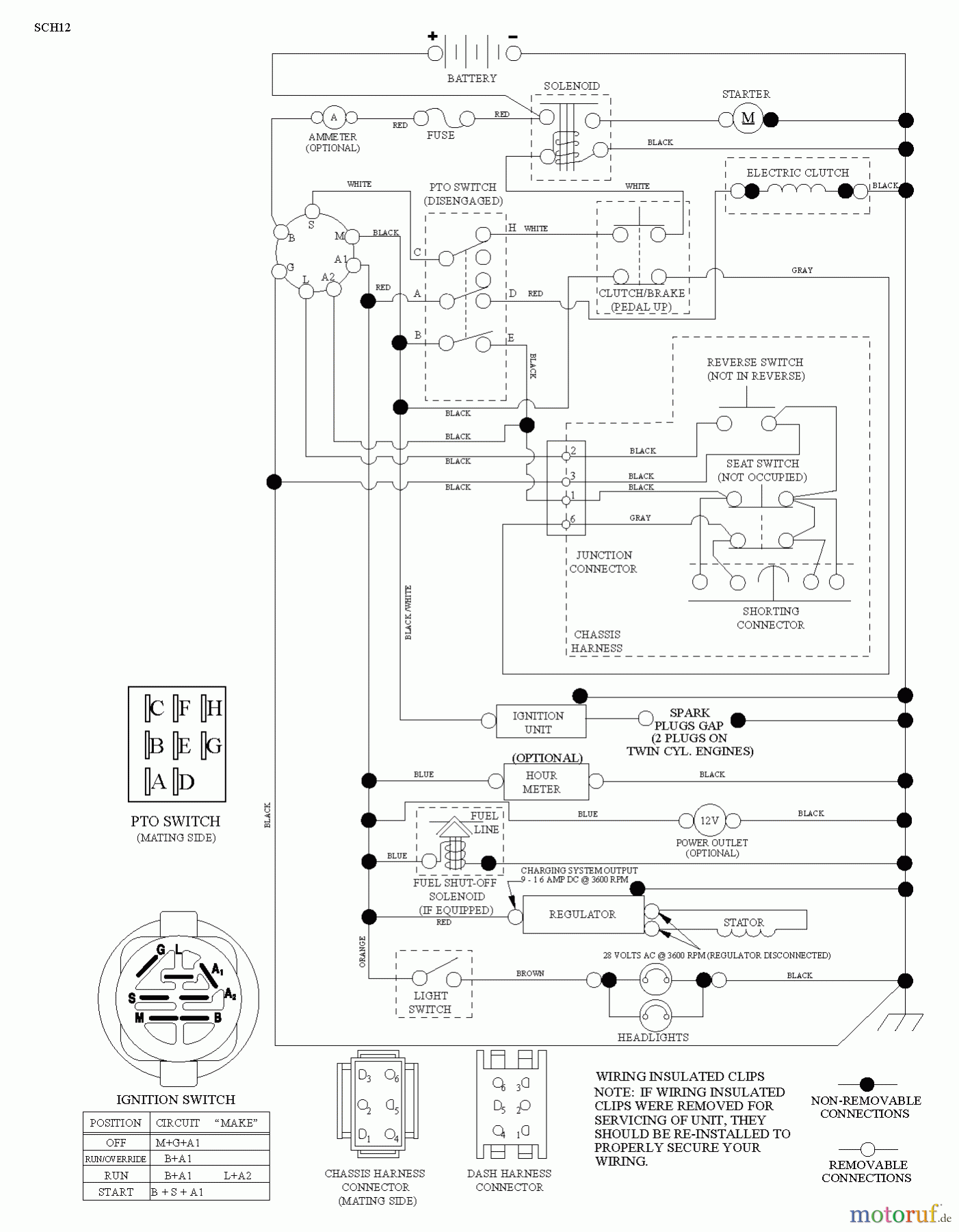  Husqvarna Rasen und Garten Traktoren LTH 126 (96041019903) - Husqvarna Lawn Tractor (2013-04) SCHEMATIC