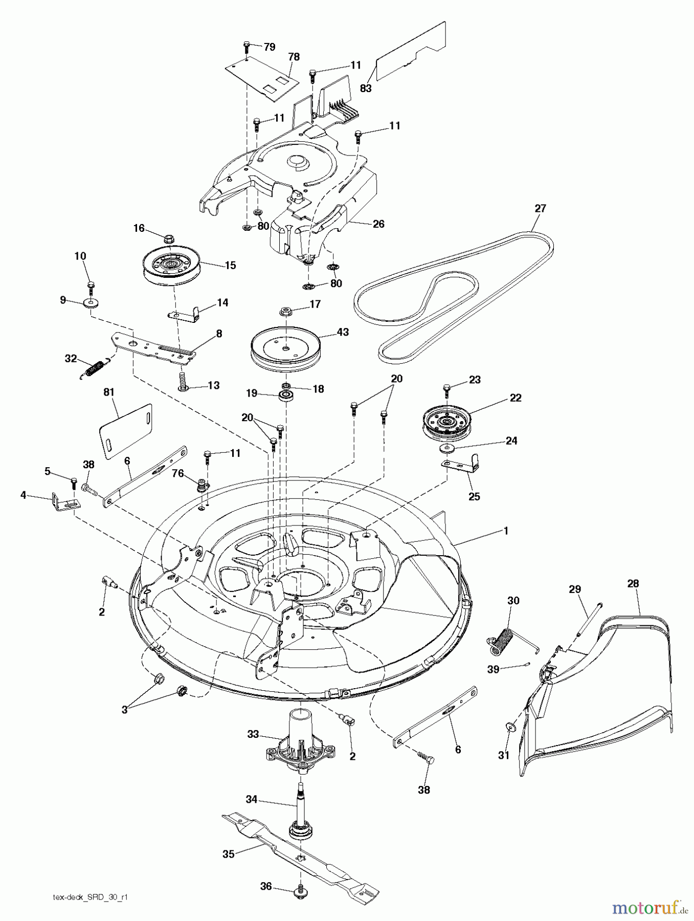  Husqvarna Rasen und Garten Traktoren LTH 126 (96041020503) - Husqvarna Lawn Tractor (2013-05) MOWER DECK / CUTTING DECK