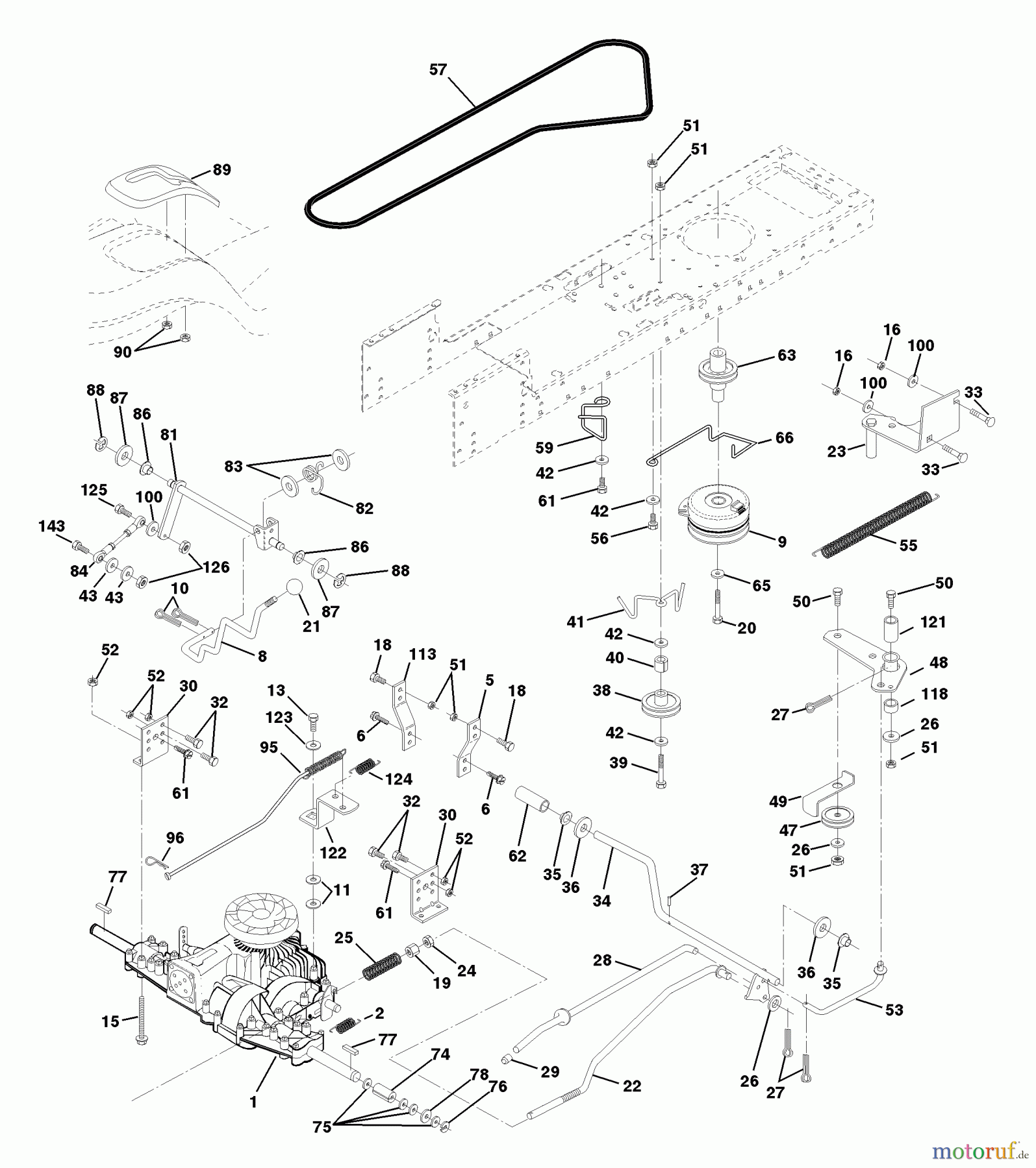  Husqvarna Rasen und Garten Traktoren LTH 130 (954140005B) - Husqvarna Lawn Tractor (1997-12 & After) Drive