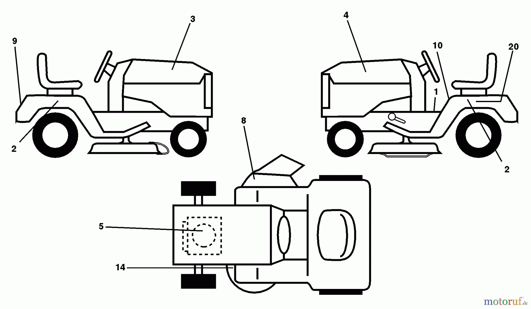  Husqvarna Rasen und Garten Traktoren LTH 130 (954140005C) - Husqvarna Lawn Tractor (1998-02 & After) Decals