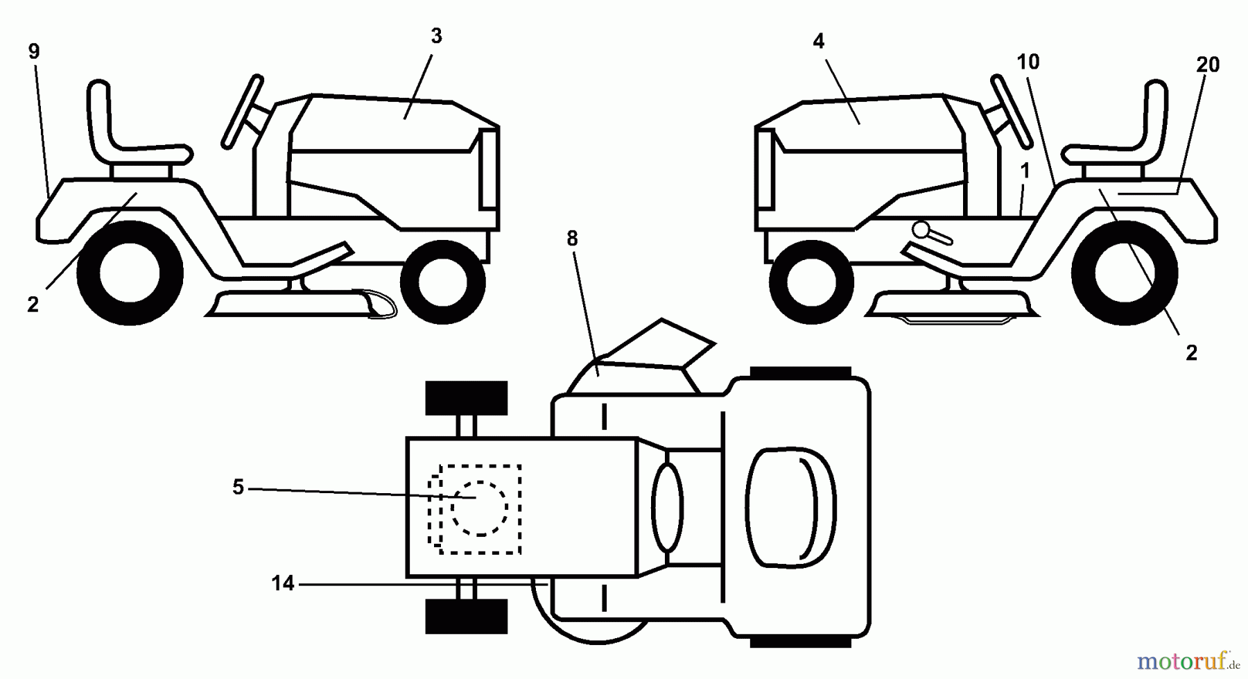  Husqvarna Rasen und Garten Traktoren LTH 130 (954140005F) - Husqvarna Lawn Tractor (1998-07 & After) Decals