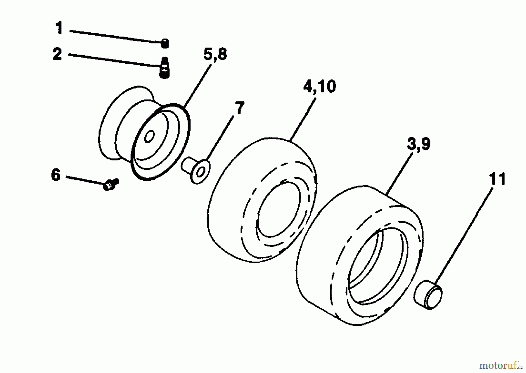  Husqvarna Rasen und Garten Traktoren LTH 130 (954140005H) - Husqvarna Lawn Tractor (1998-07 & After) Wheels & Tires