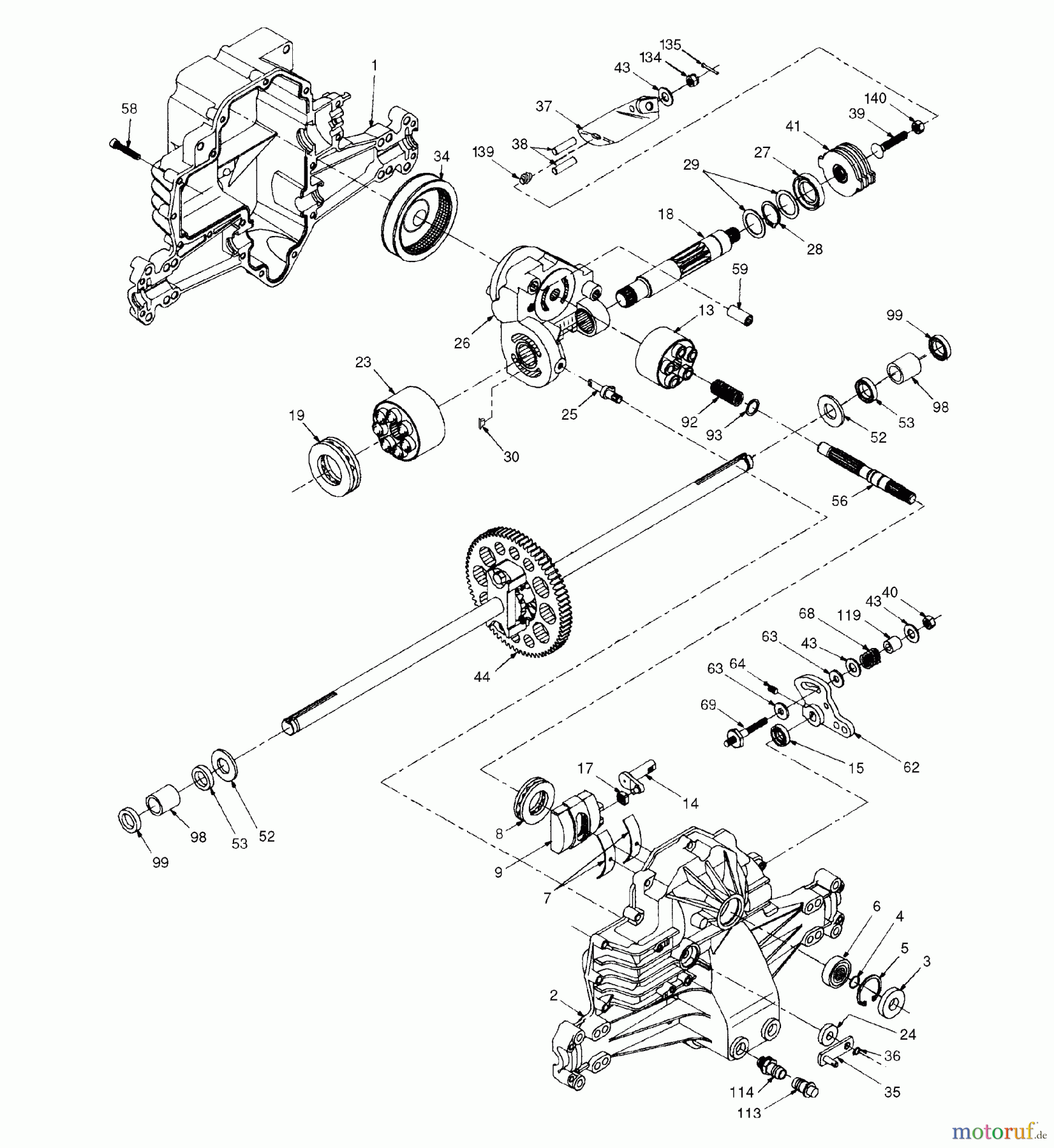  Husqvarna Rasen und Garten Traktoren LTH 130 (954830061A) - Husqvarna Lawn Tractor (1996-01 & After) Hydro Transaxle - Model Number 0310-0500