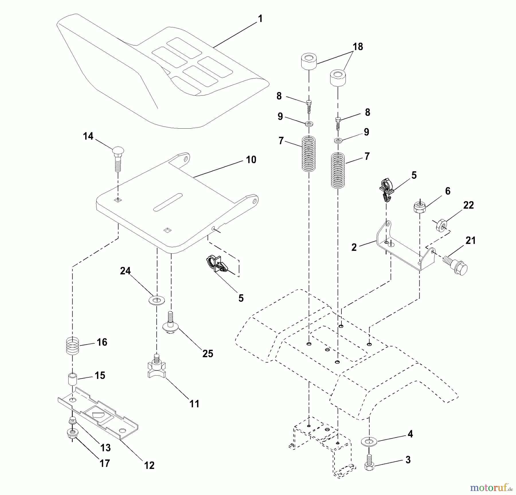  Husqvarna Rasen und Garten Traktoren LTH 130 (954830061A) - Husqvarna Lawn Tractor (1996-01 & After) Seat Assembly