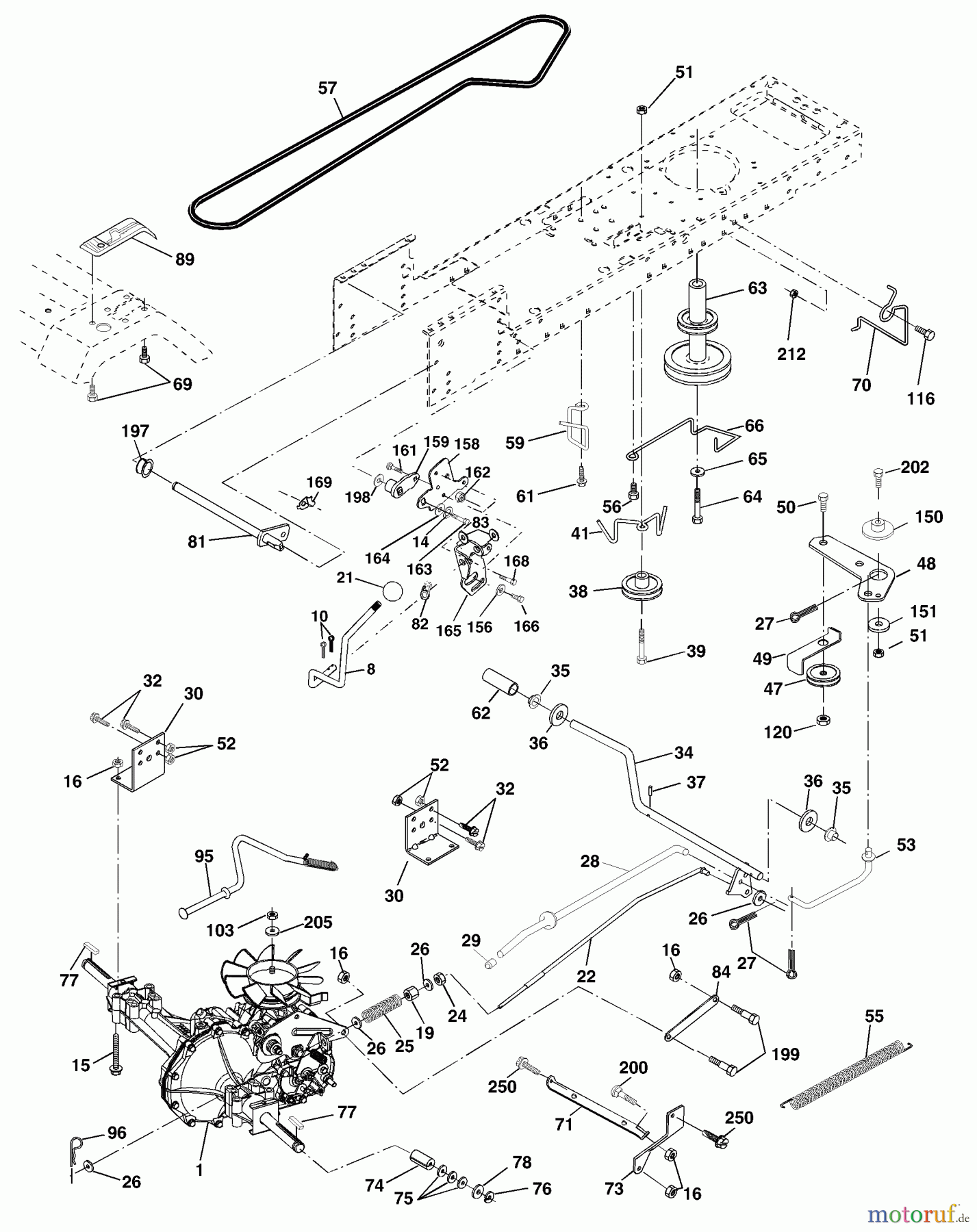  Husqvarna Rasen und Garten Traktoren LTH 1342 (954568519) (LTHK 1342 A) - Husqvarna Lawn Tractor (2002-01 to 2002-01) Drive