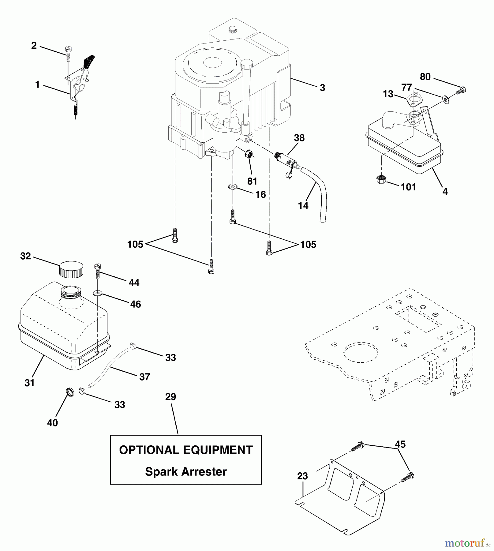  Husqvarna Rasen und Garten Traktoren LTH 1342 (954568519) (LTHK 1342 B) - Husqvarna Lawn Tractor (2002-02 & After) Engine