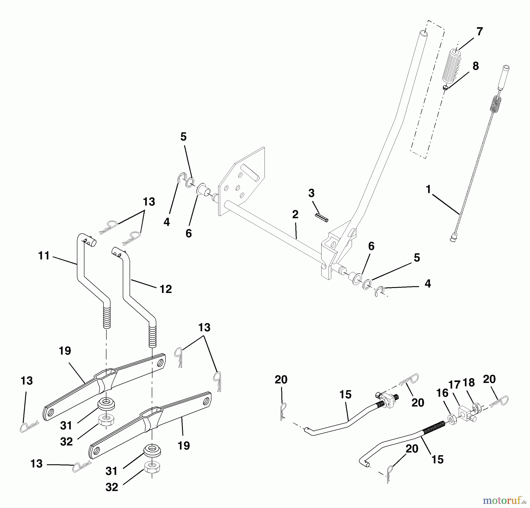  Husqvarna Rasen und Garten Traktoren LTH 1342 (954568519) (LTHK 1342 B) - Husqvarna Lawn Tractor (2002-02 & After) Mower Lift