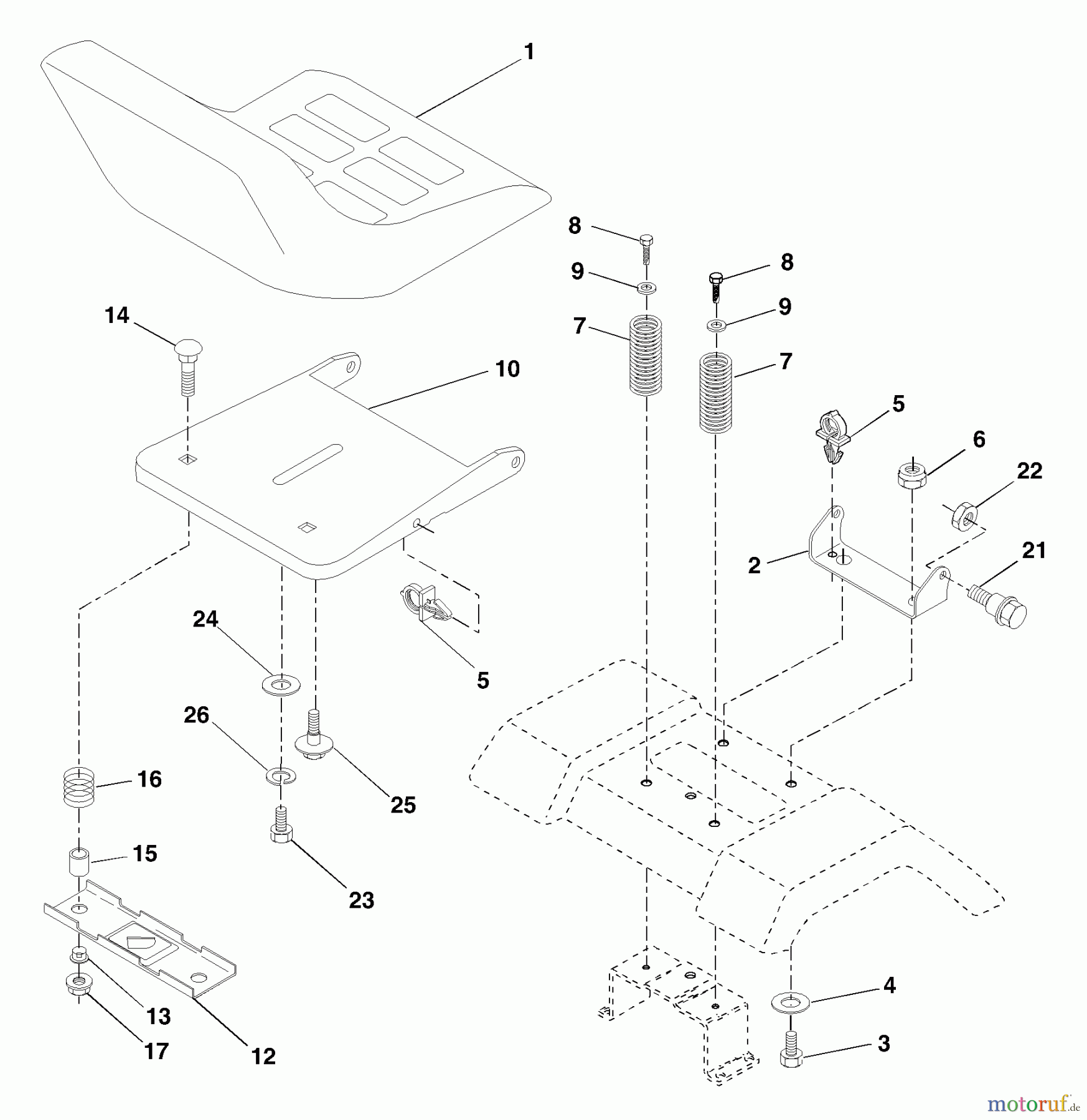  Husqvarna Rasen und Garten Traktoren LTH 1342 (954568519) (LTHK 1342 B) - Husqvarna Lawn Tractor (2002-02 & After) Seat Assembly