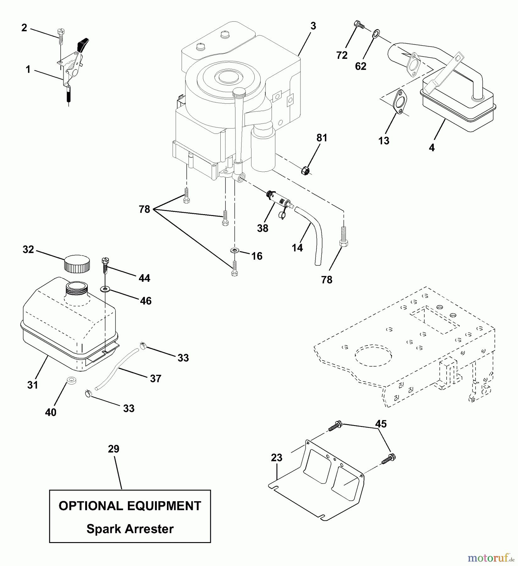  Husqvarna Rasen und Garten Traktoren LTH 1342A (954567031) - Husqvarna Lawn Tractor (2000-12 & After) Engine