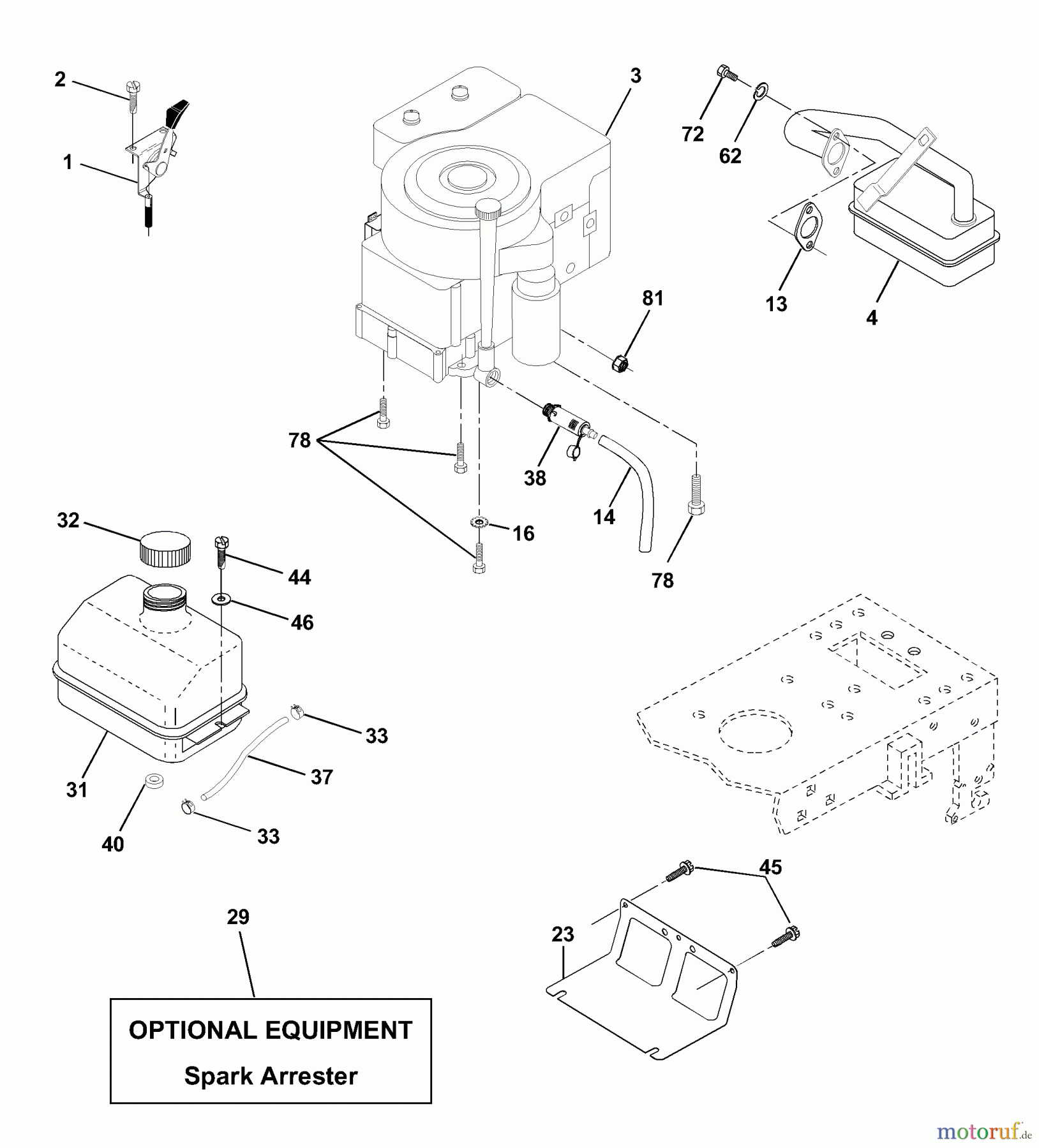  Husqvarna Rasen und Garten Traktoren LTH 1342B (954567031) - Husqvarna Lawn Tractor (2001-01 & After) Engine