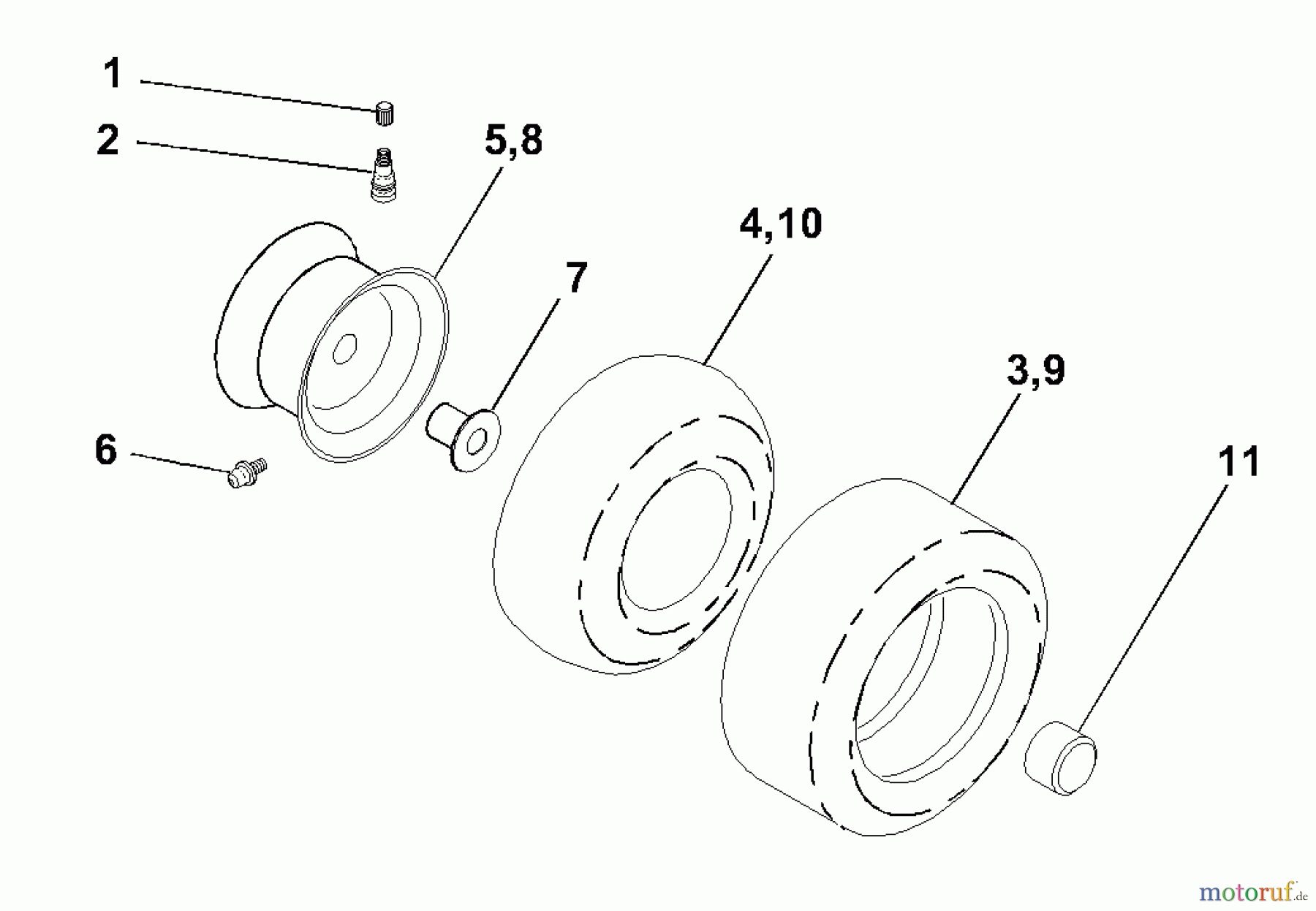  Husqvarna Rasen und Garten Traktoren LTH 1342B (954567031) - Husqvarna Lawn Tractor (2001-01 & After) Wheels & Tires