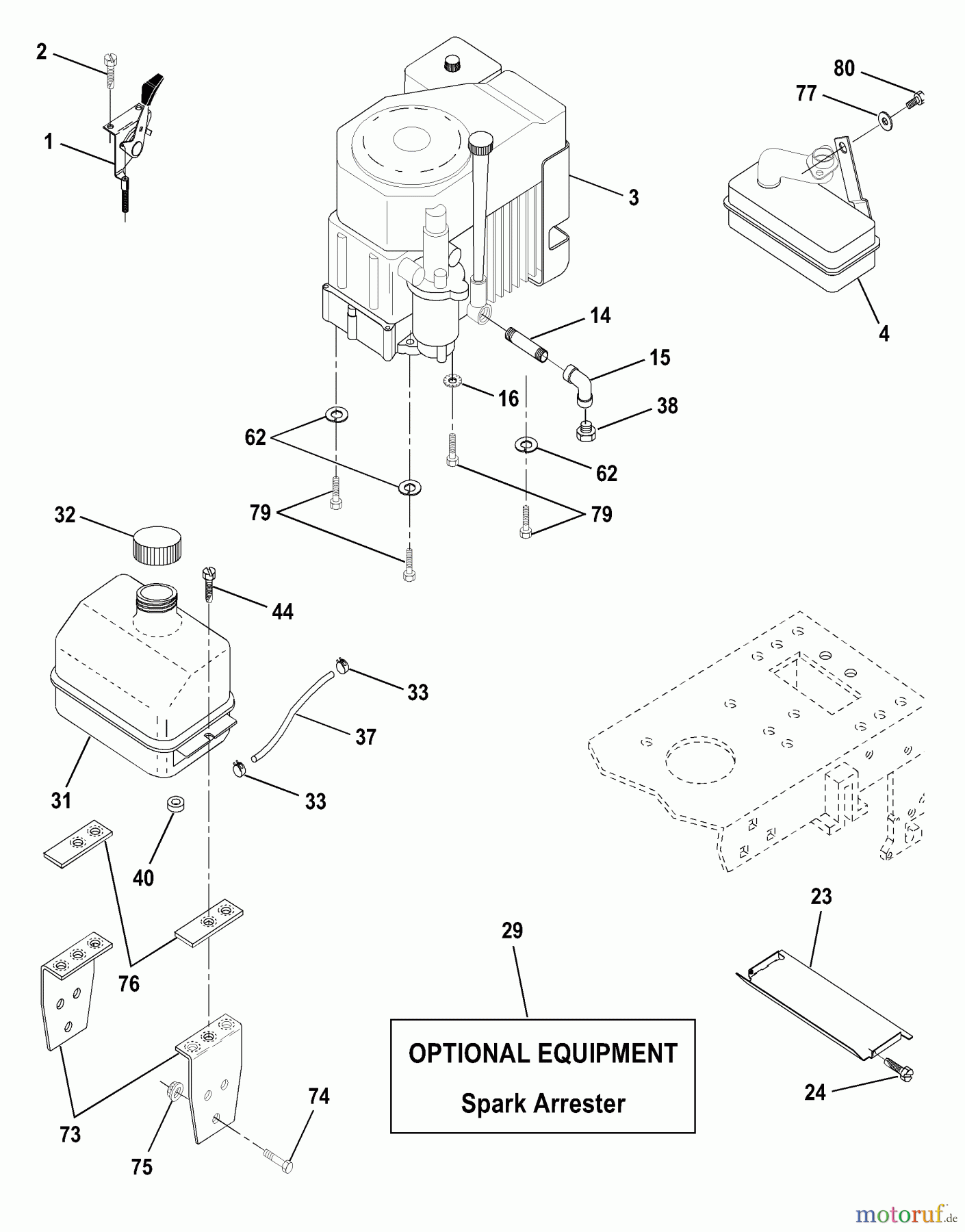  Husqvarna Rasen und Garten Traktoren LTH 140 (954001192A) - Husqvarna Lawn Tractor (1995-01 & After) Engine