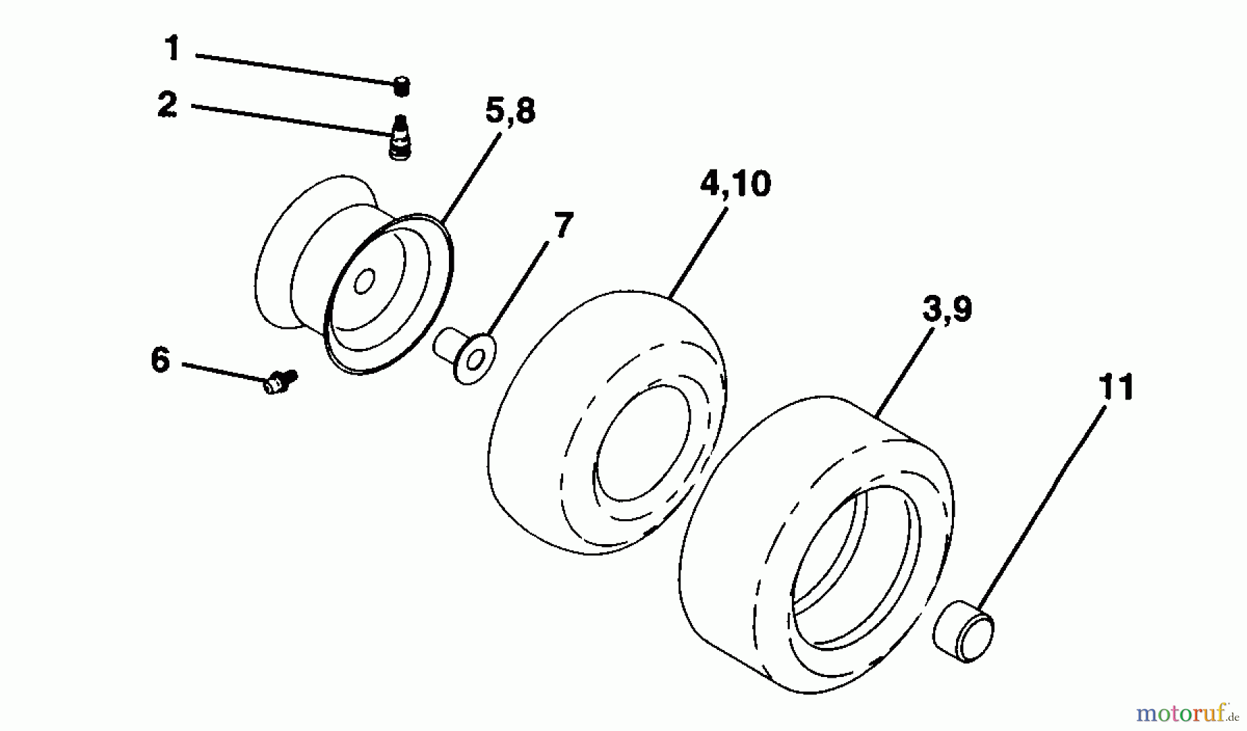  Husqvarna Rasen und Garten Traktoren LTH 145 (954140006A) - Husqvarna Lawn Tractor (1997-12 & After) Wheels And Tires