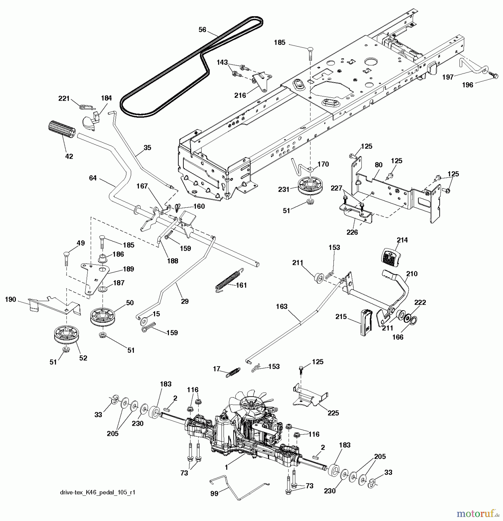  Husqvarna Rasen und Garten Traktoren LTH 154 (96041024201) - Husqvarna Lawn Tractor (2012-07 & After) DRIVE