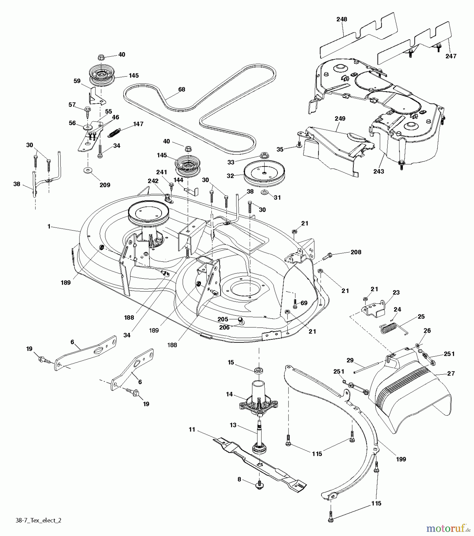  Husqvarna Rasen und Garten Traktoren LTH 154 (96041024300) - Husqvarna Lawn Tractor (2012-01 & After) MOWER DECK / CUTTING DECK