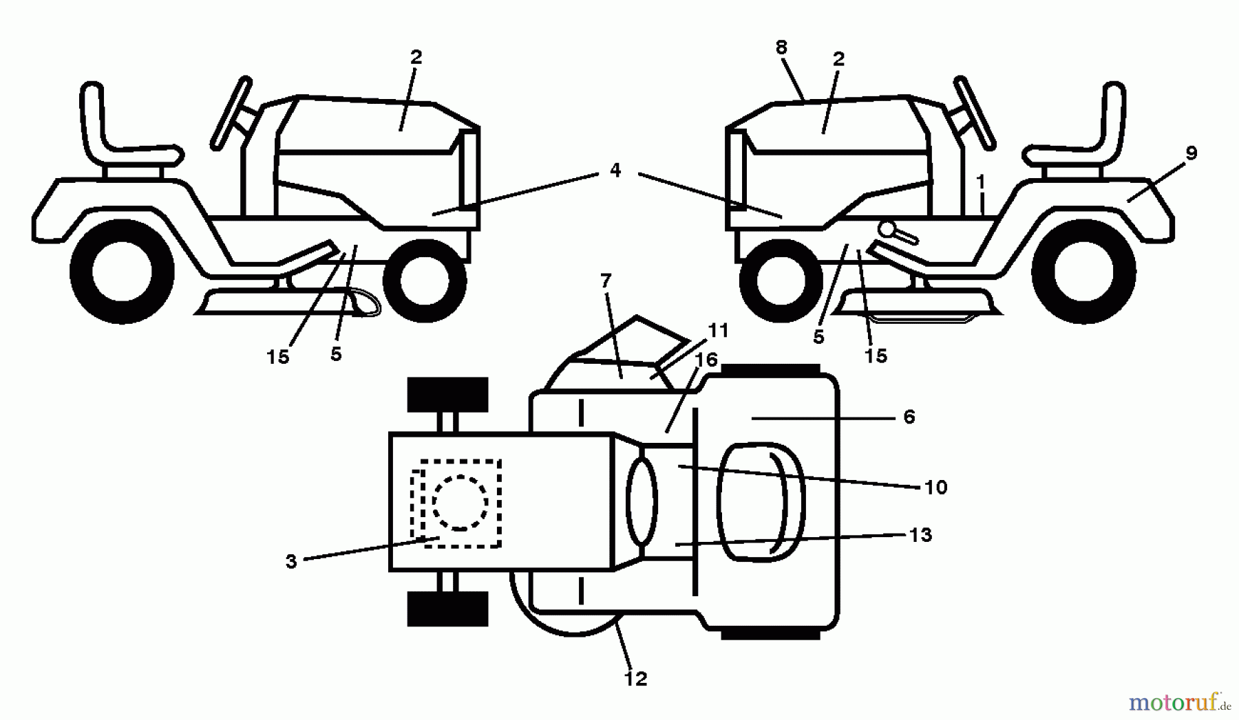  Husqvarna Rasen und Garten Traktoren LTH 154 (96041024300) - Husqvarna Lawn Tractor (2012-01 & After) DECALS