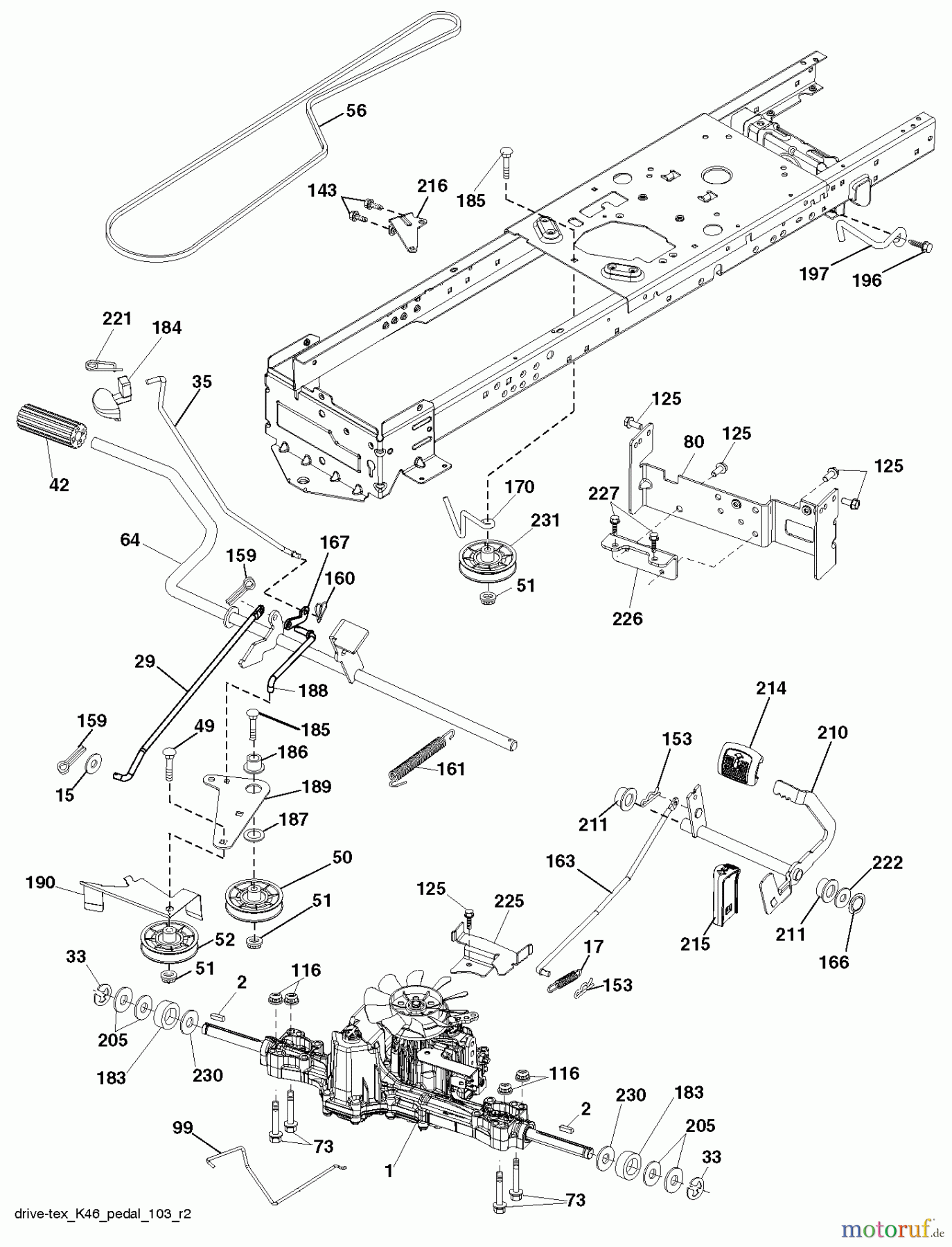  Husqvarna Rasen und Garten Traktoren LTH 154 (96041024301) - Husqvarna Lawn Tractor (2012-07 & After) DRIVE