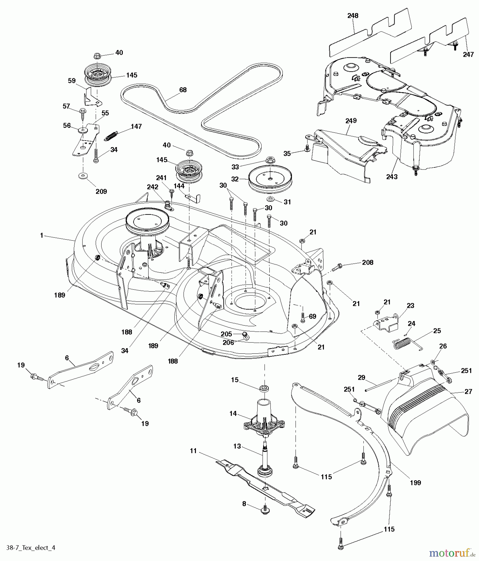  Husqvarna Rasen und Garten Traktoren LTH 154 (96041024301) - Husqvarna Lawn Tractor (2012-07 & After) MOWER DECK / CUTTING DECK