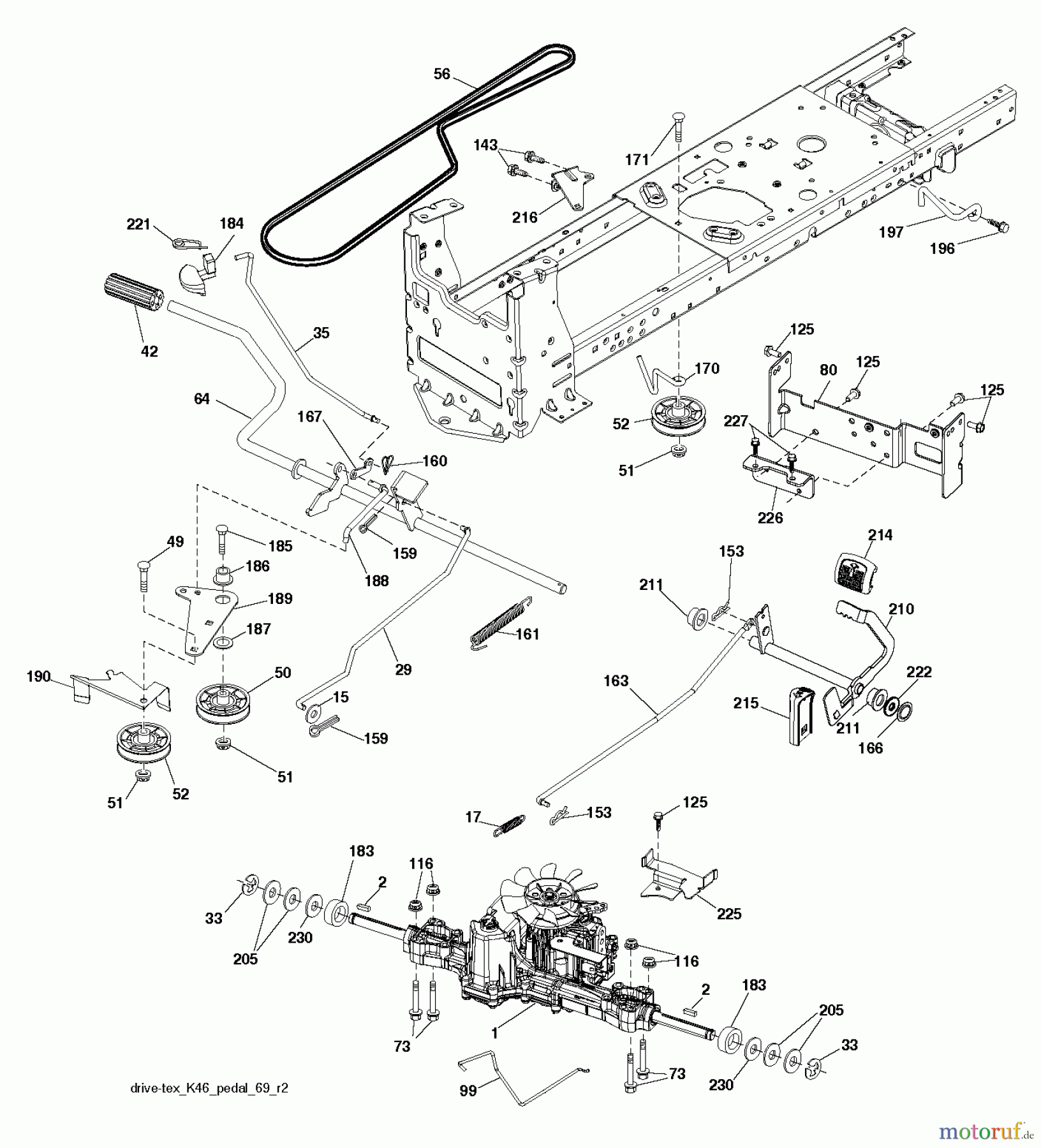  Husqvarna Rasen und Garten Traktoren LTH 174 (96041024400) - Husqvarna Lawn Tractor (2011-12 & After) DRIVE