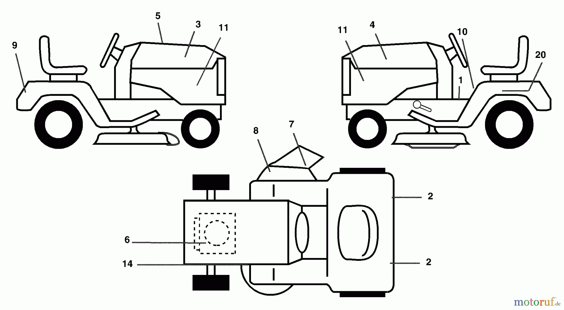  Husqvarna Rasen und Garten Traktoren LTH 1742B (954570376) - Husqvarna Lawn Tractor (2002-12 & After) Decals