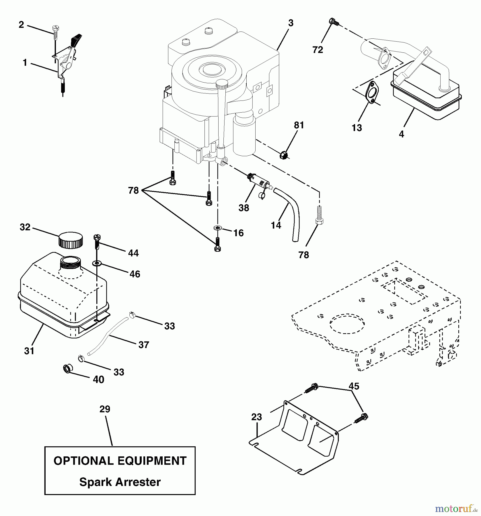  Husqvarna Rasen und Garten Traktoren LTH 1742D (954570376) - Husqvarna Lawn Tractor (2003-05 & After) Engine