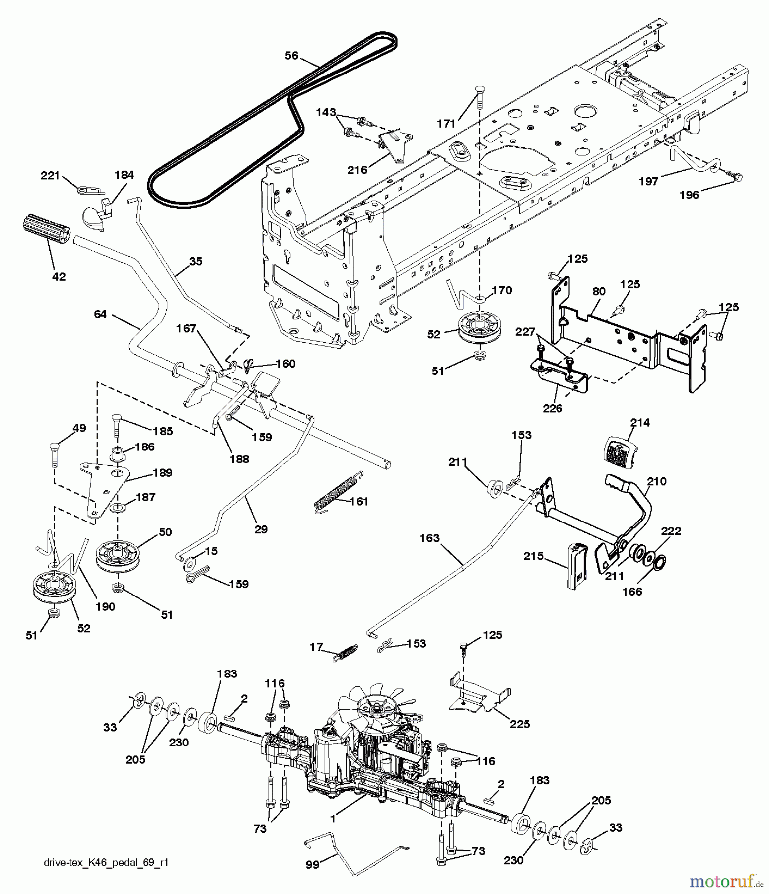  Husqvarna Rasen und Garten Traktoren LTH 1842 (96041005207) - Husqvarna Lawn Tractor (2011-04 & After) DRIVE