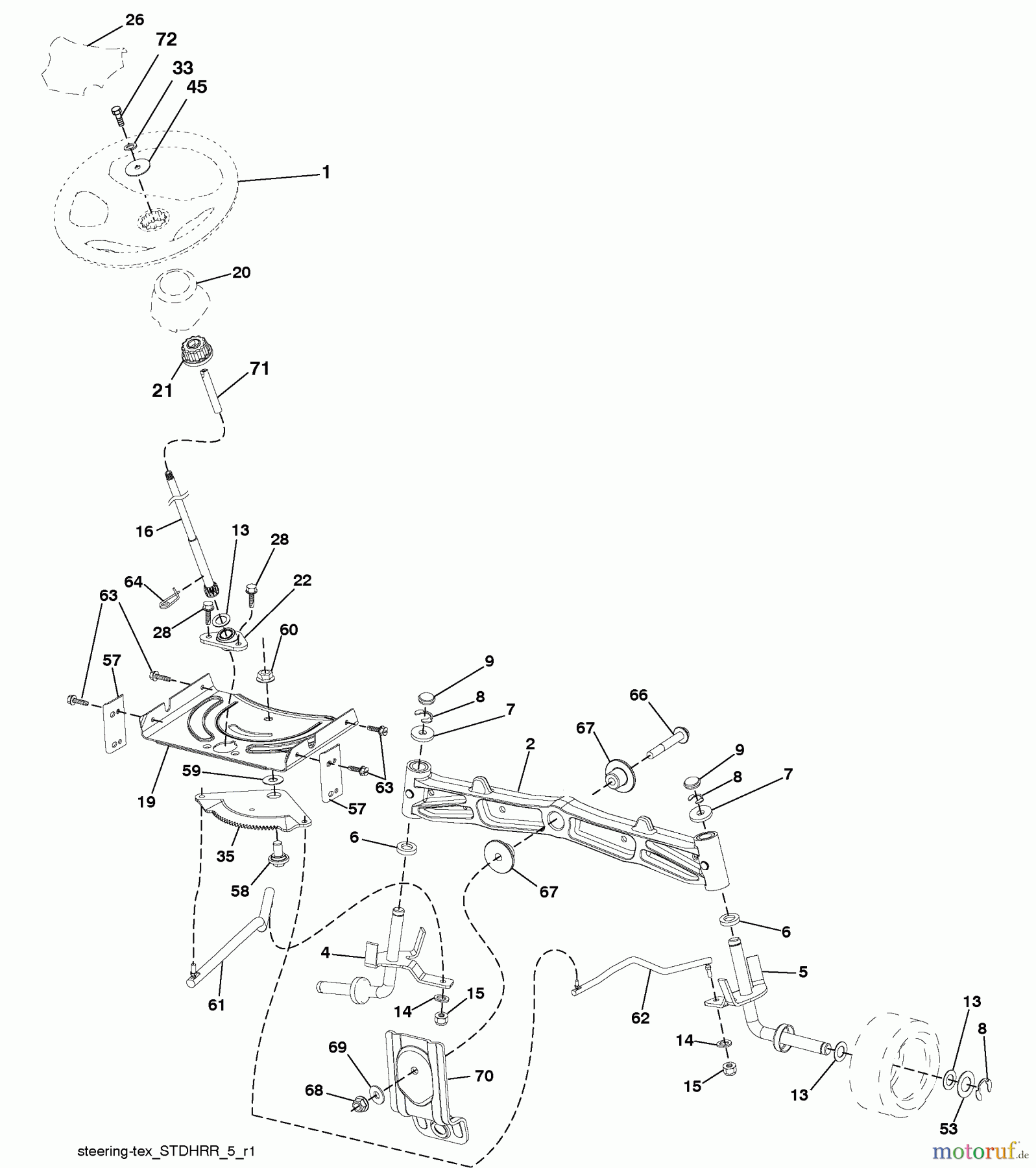  Husqvarna Rasen und Garten Traktoren LTH 18538 (917.289600) - Husqvarna Lawn Tractor (SEARS) (2010-05 & After) (Sears Craftsman) Steering Assembly