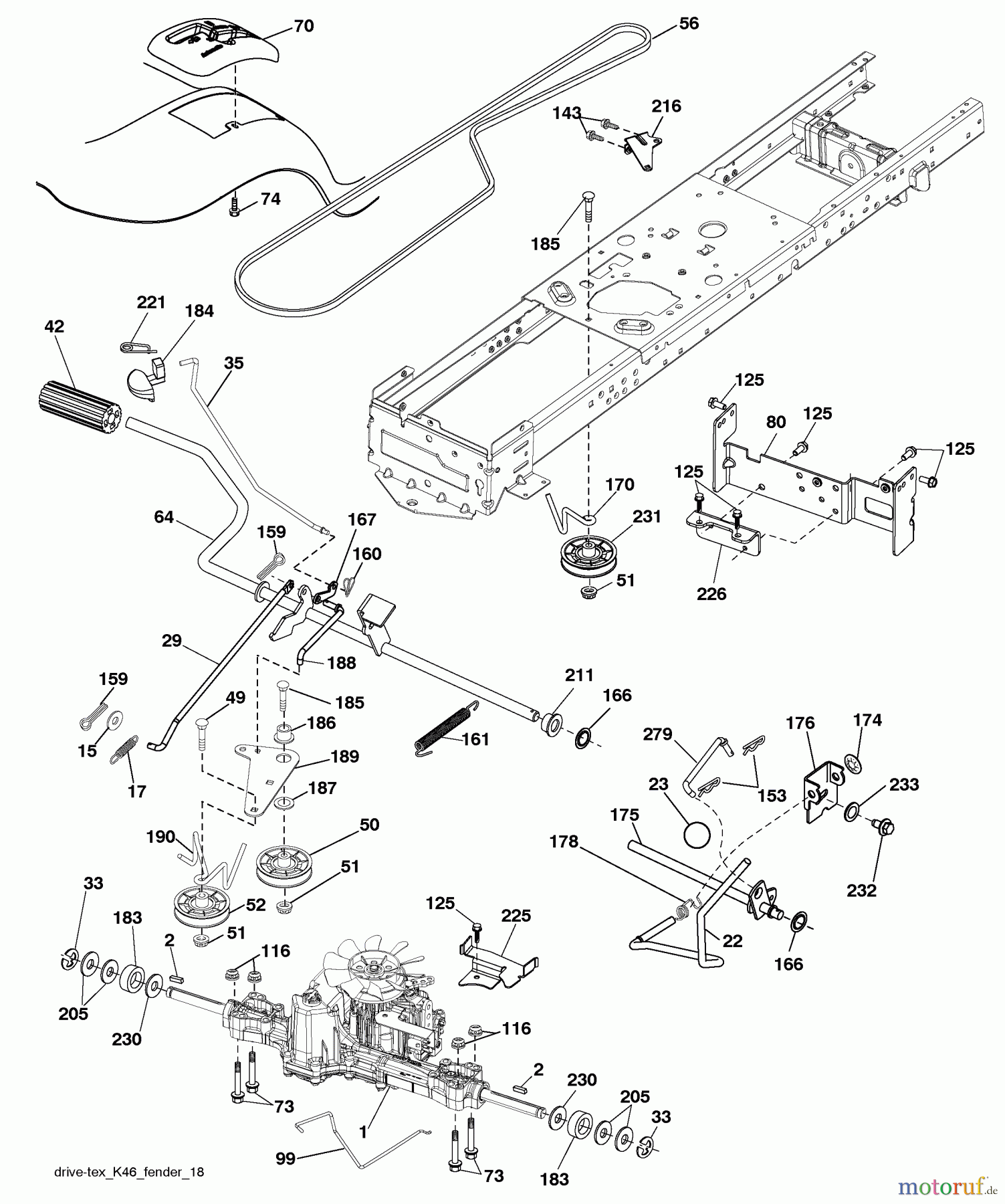  Husqvarna Rasen und Garten Traktoren LTH 18538 (96043010400) - Husqvarna Lawn Tractor (2010-01 & After) Drive